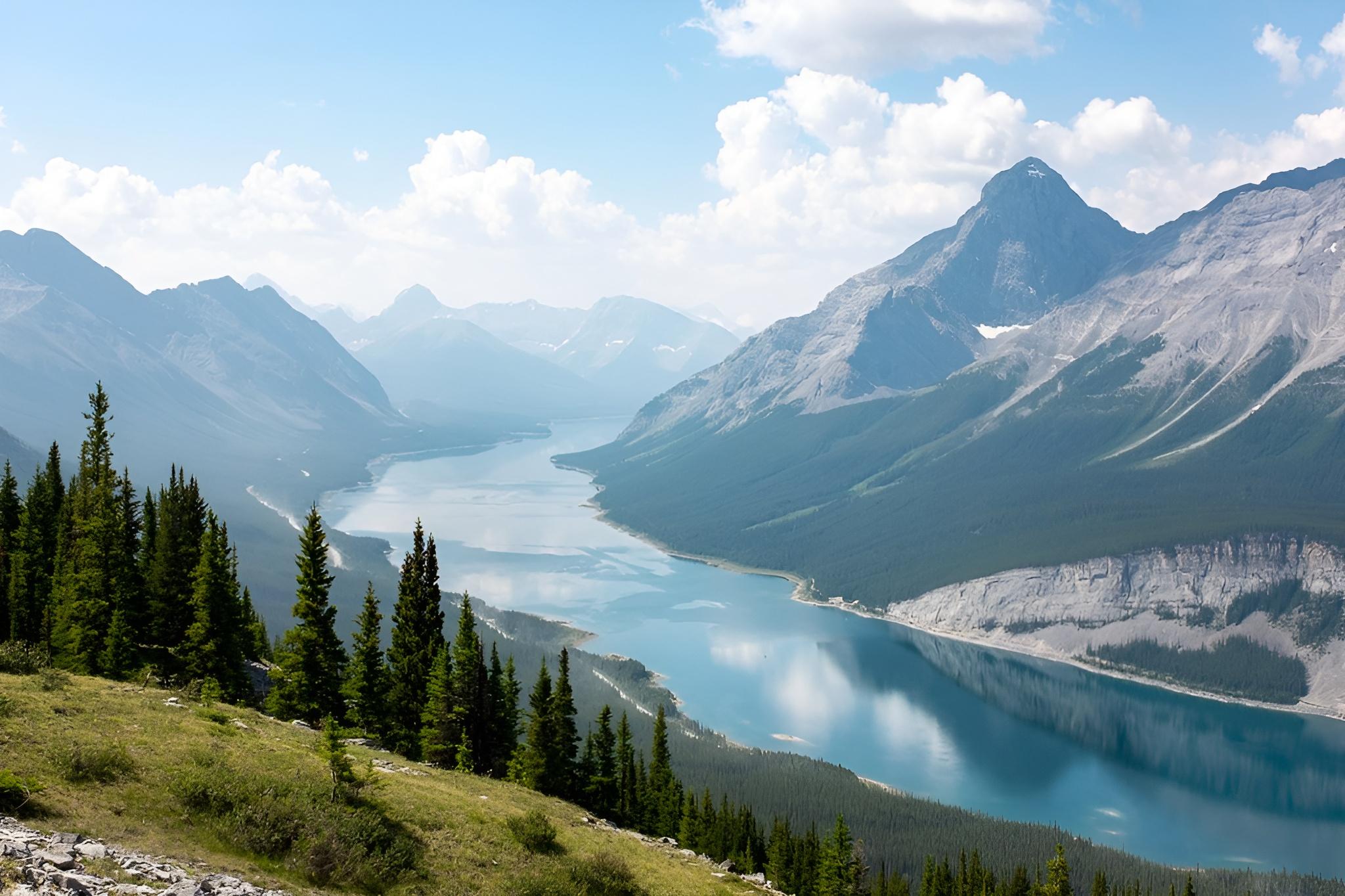 Lake Louise red canoe turquoise glacial water Victoria Glacier Banff National Park — image 9