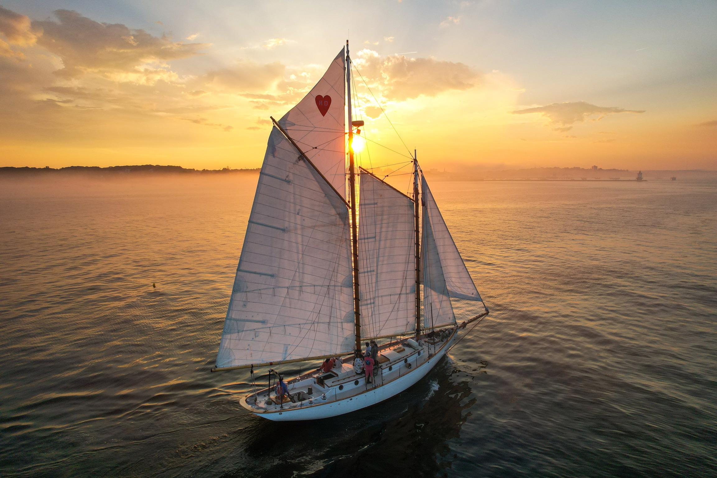 Portland, Maine: Sunset Windjammer Sailing on Casco Bay