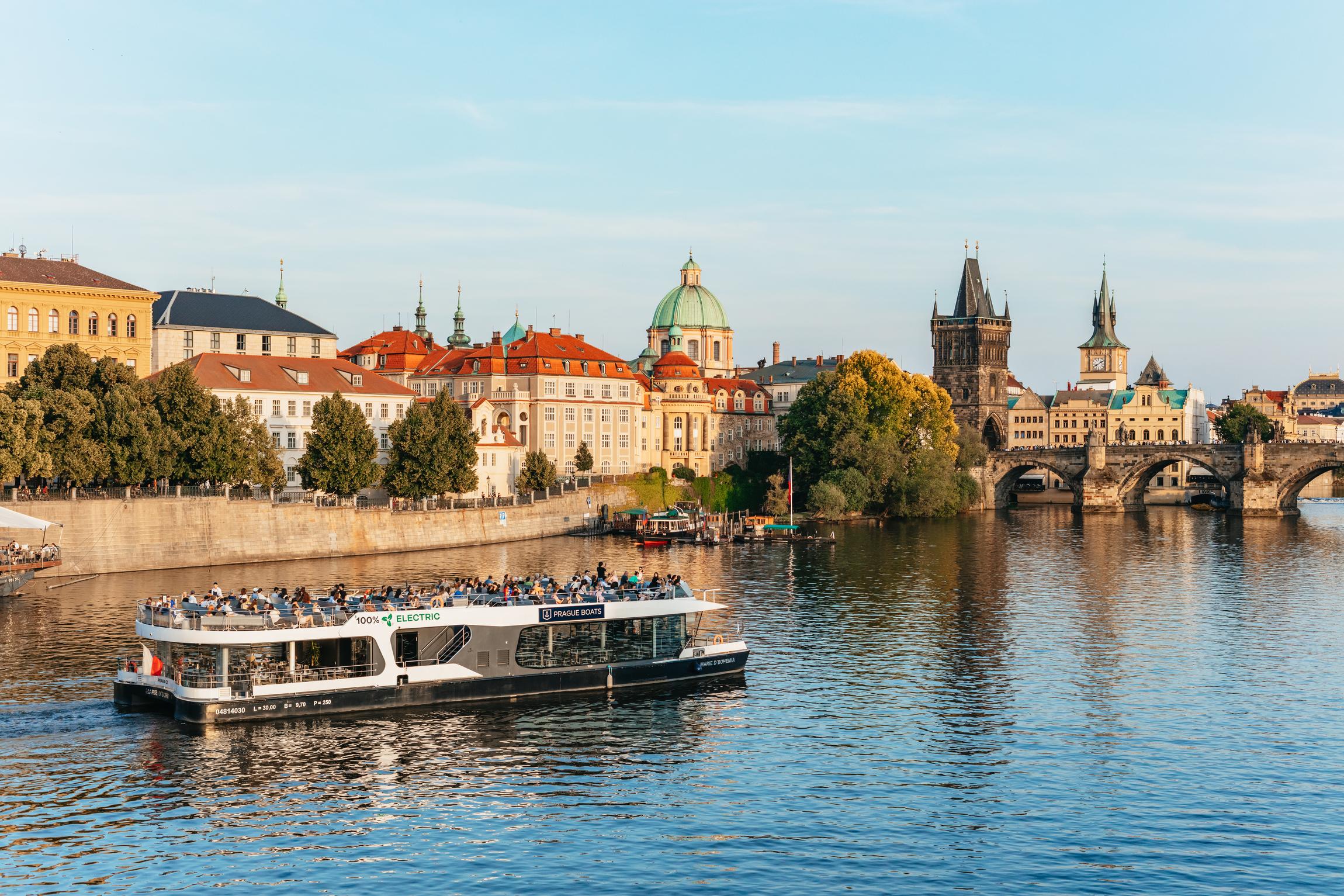 Evening Vltava River Cruise with Czech Buffet Dinner