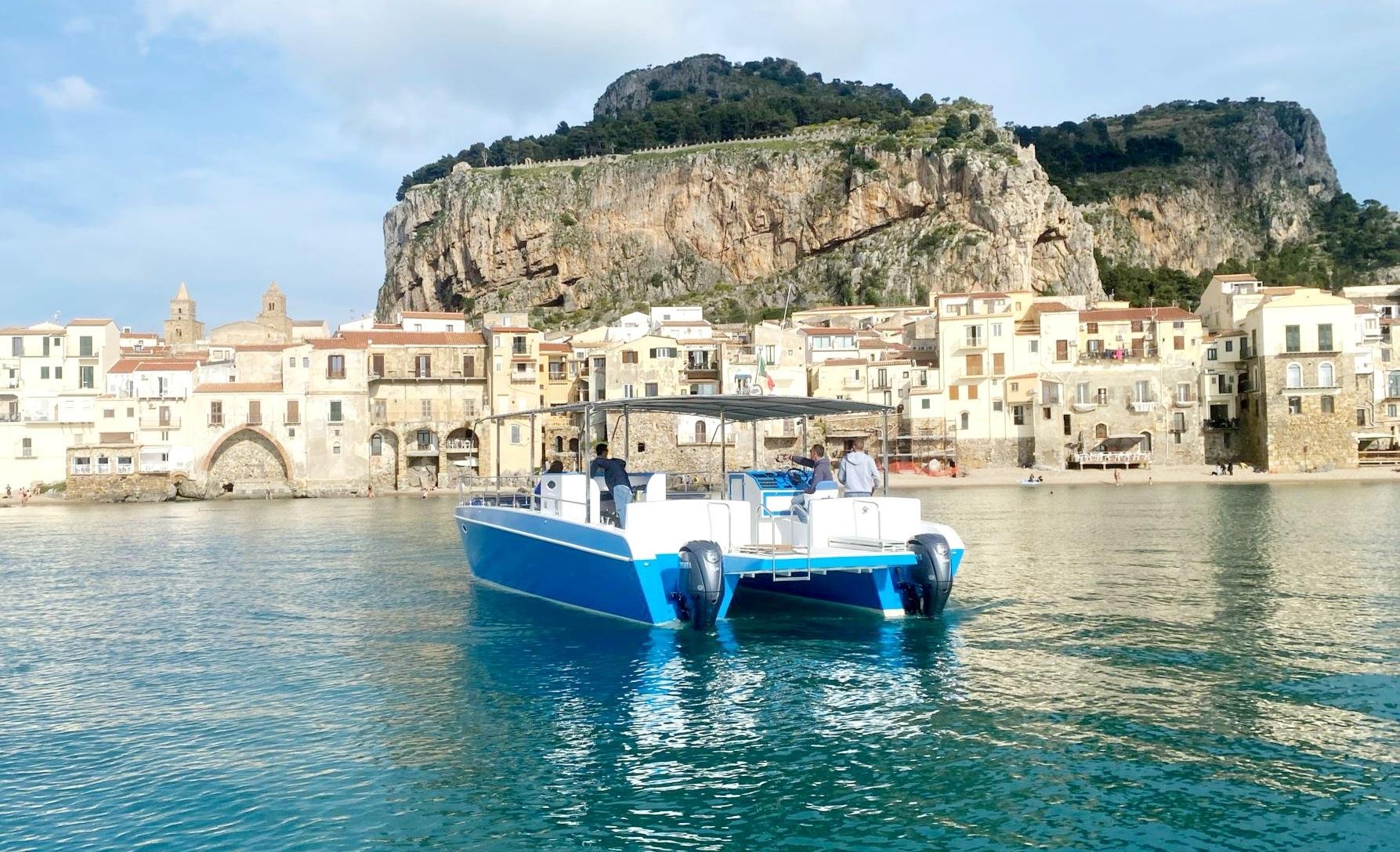 Cefalù coast to coast boat tour — catamaran on the Sicilian coast — image 10
