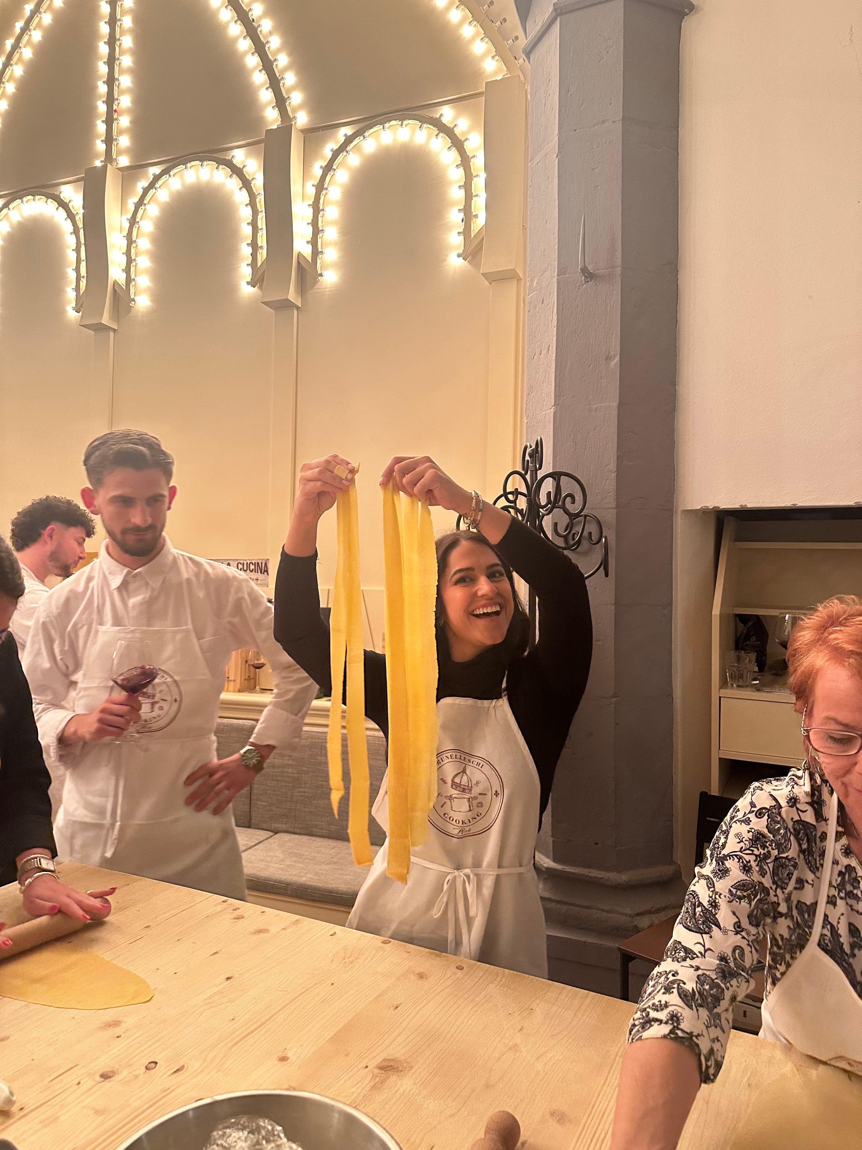 Pasta cooking class Florence — handmade pasta and Tuscan wine in medieval tower — image 10