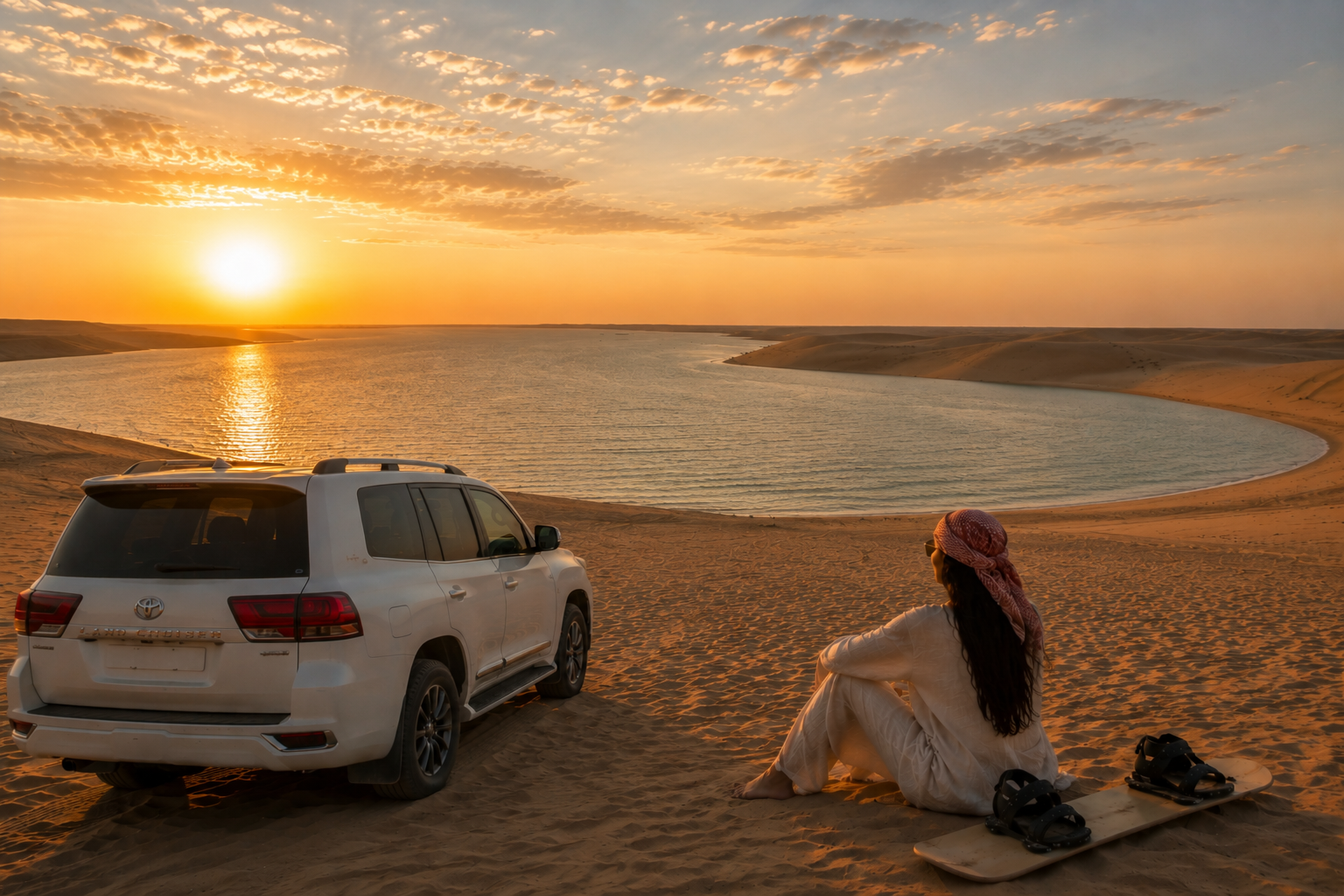 Inland Sea Desert Safari with Dune Bashing & Sandboarding