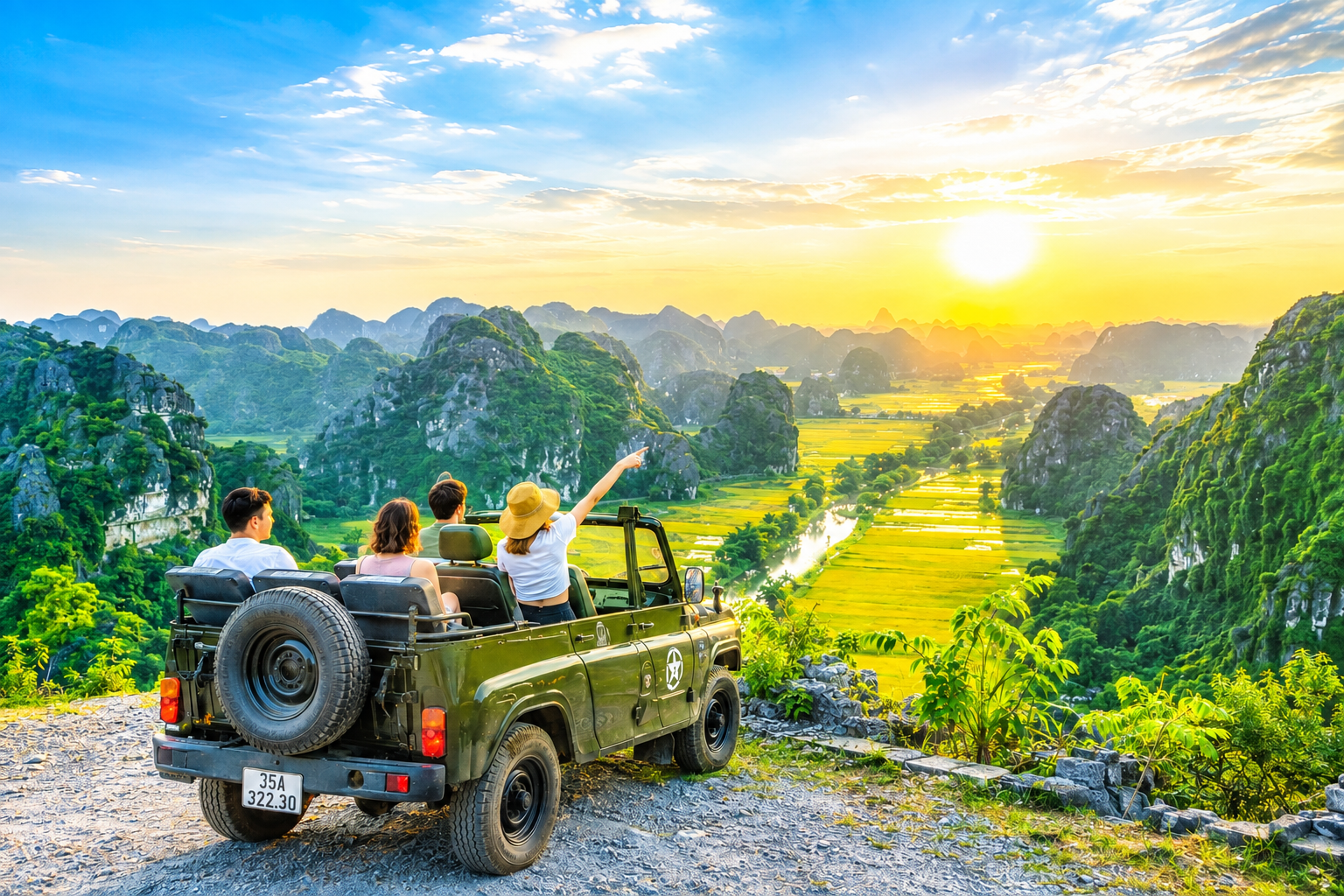 Ninh Binh Sunrise Jeep Adventure with Mua Cave, Trang An & Tam Coc