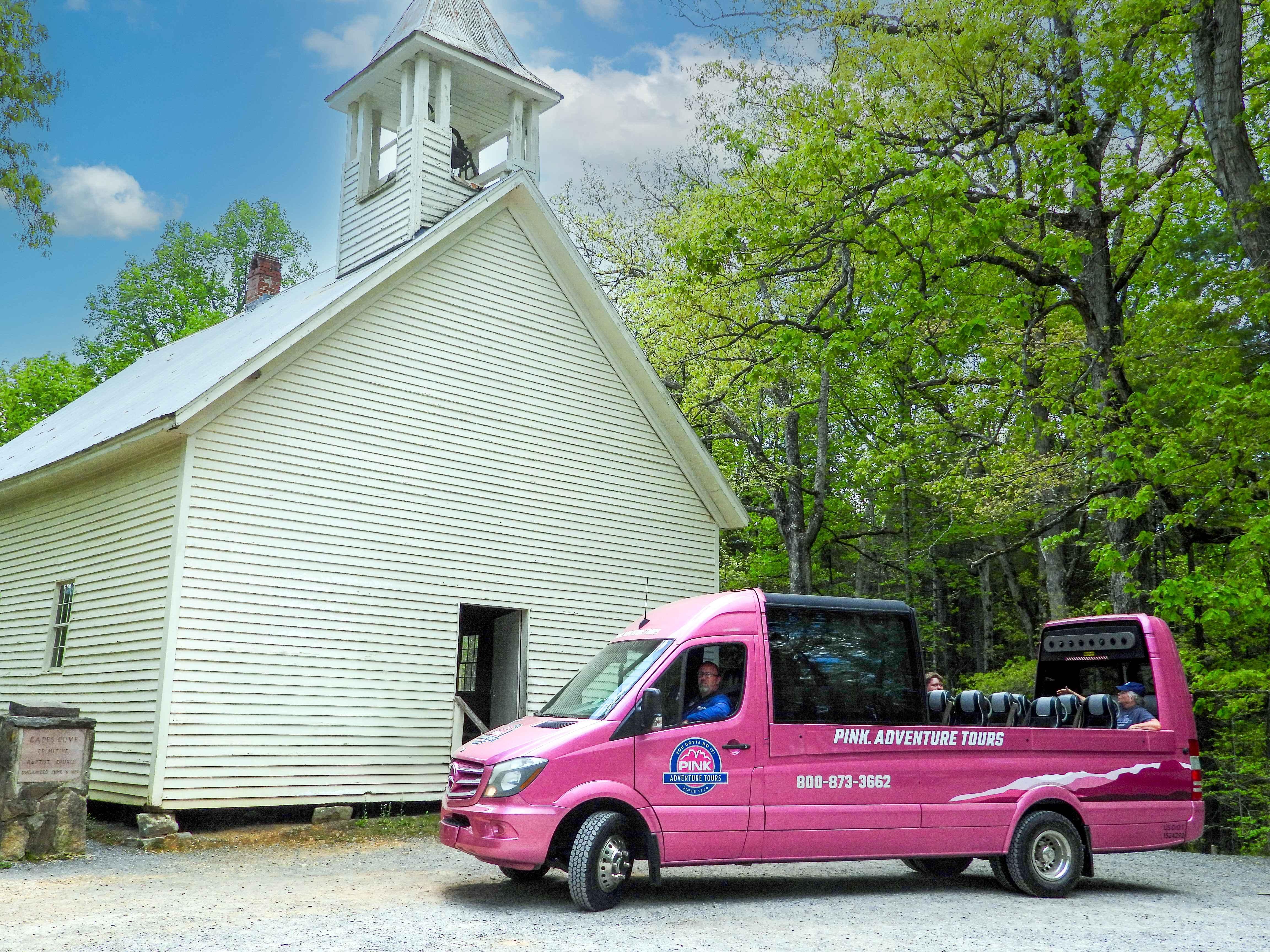 Cades Cove Valley Tour in Pink Panorama Van