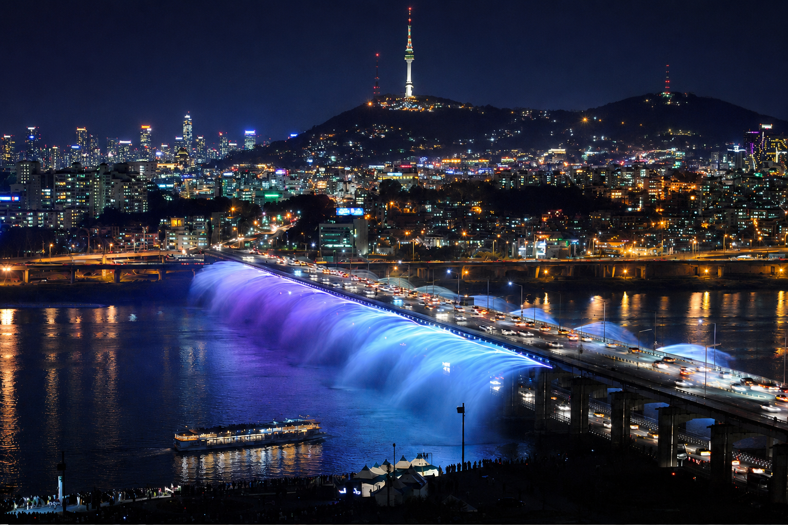Seoul Han River Night Cruise, 63 Building & Gwangjang Market