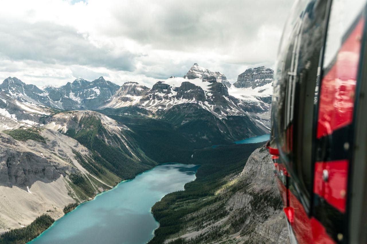 Kananaskis Sleeping Warrior helicopter tour over the glaciers of Mount Assiniboine