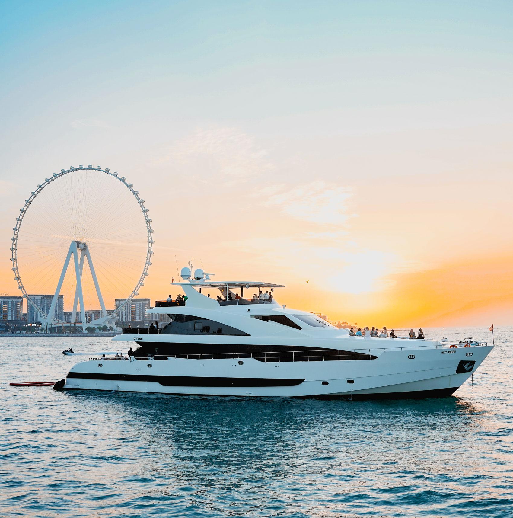 Dubai Luxury Superyacht Cruise with DJ, Swimming & Open Bar