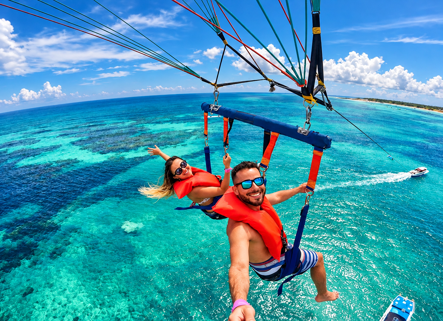 Punta Cana Party Boat Cruise with Parasailing and Snorkeling