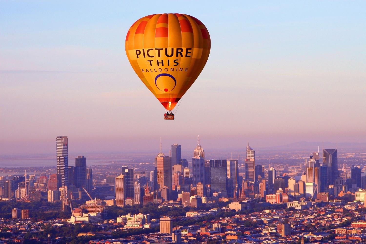 Sunrise Hot Air Balloon Flight Over Melbourne CBD