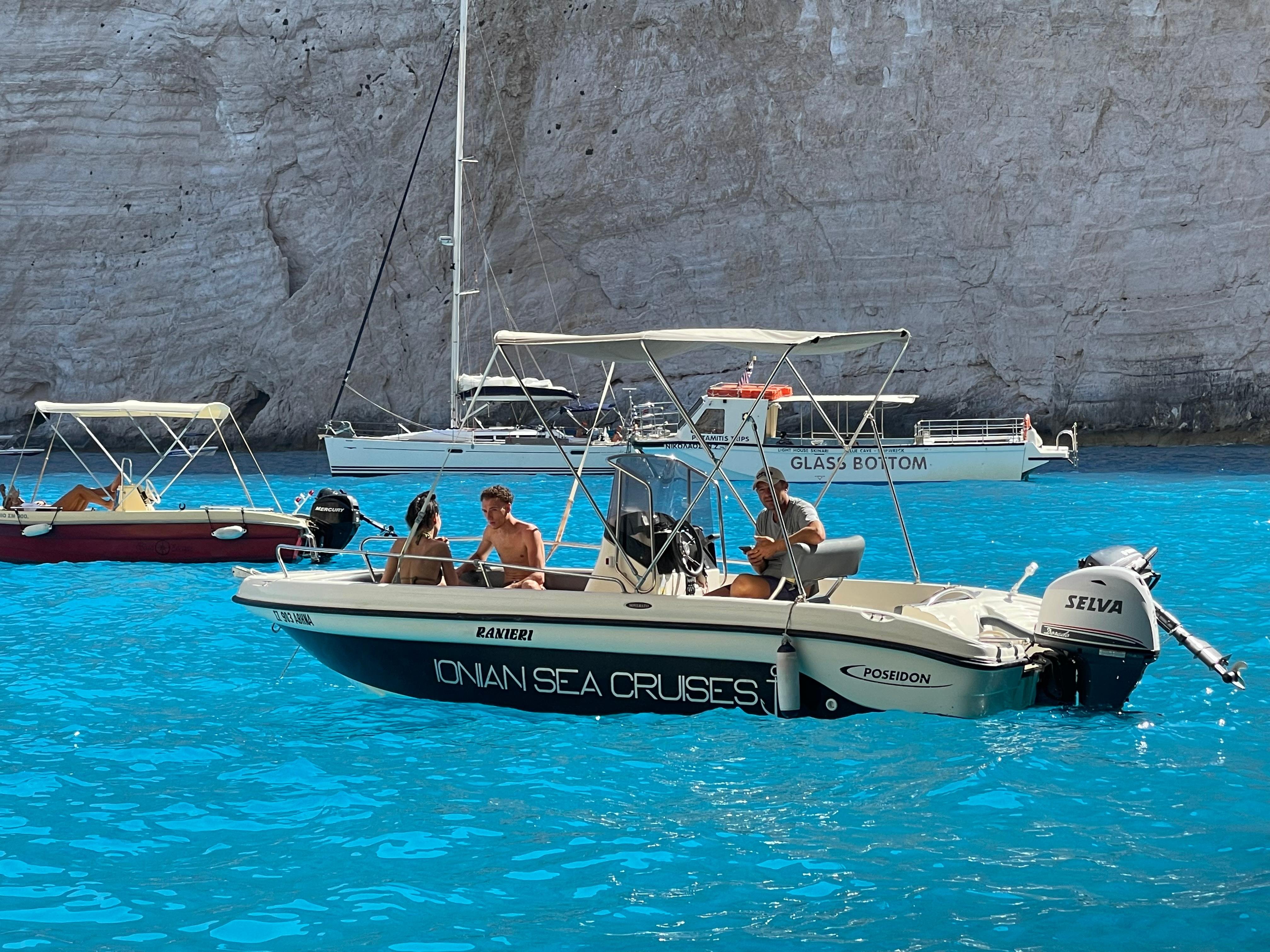 Zakynthos Private Boat Cruise: Self-Drive or Skippered