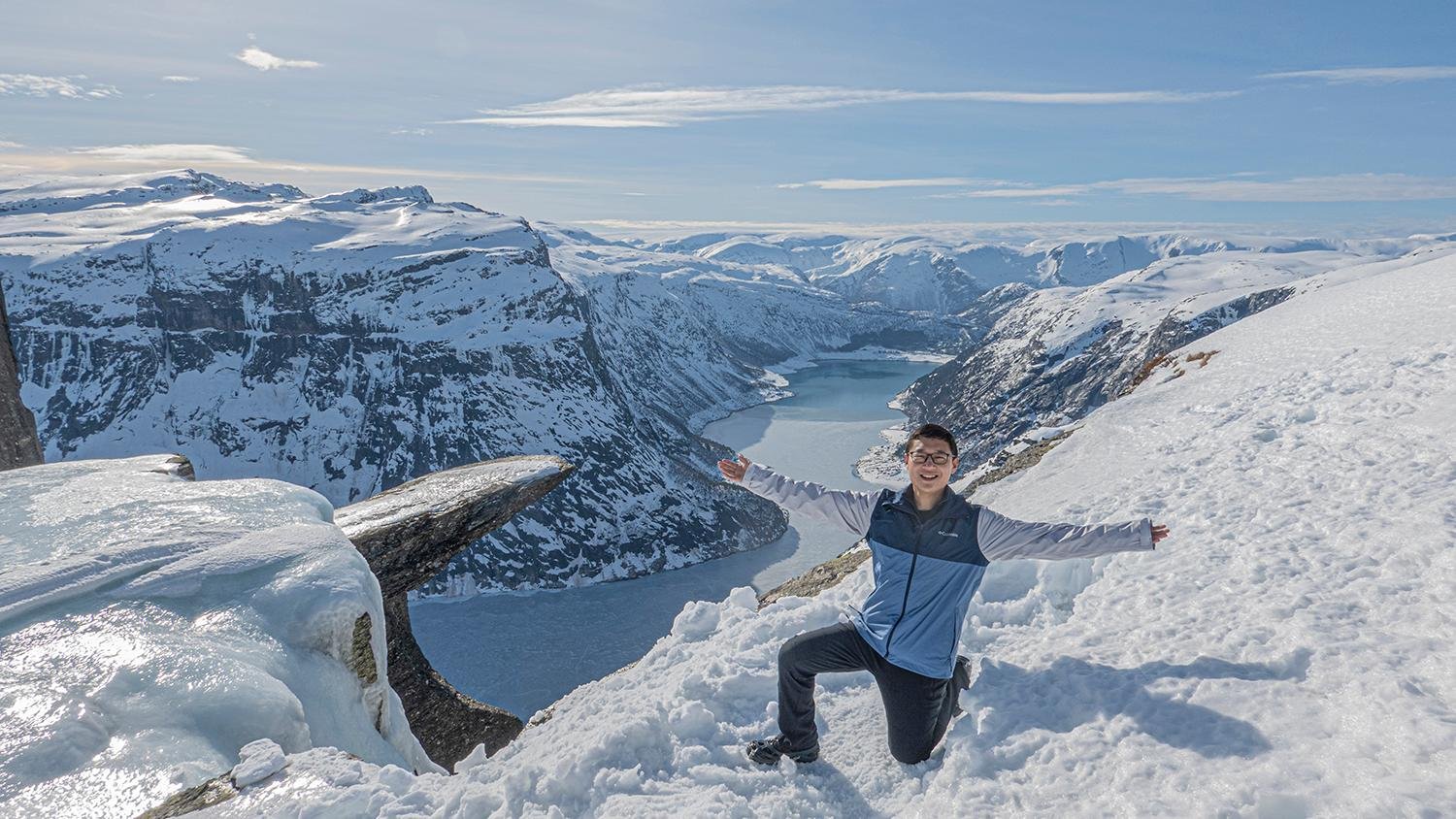 Winter Snowshoe Trek to Trolltunga