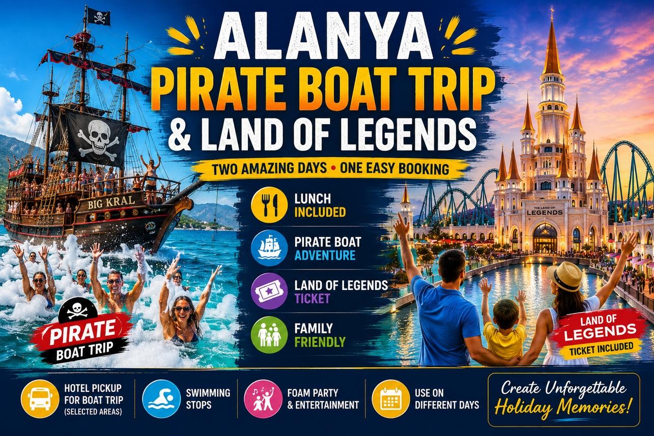 Alanya Pirate Cruise & Land of Legends Combo