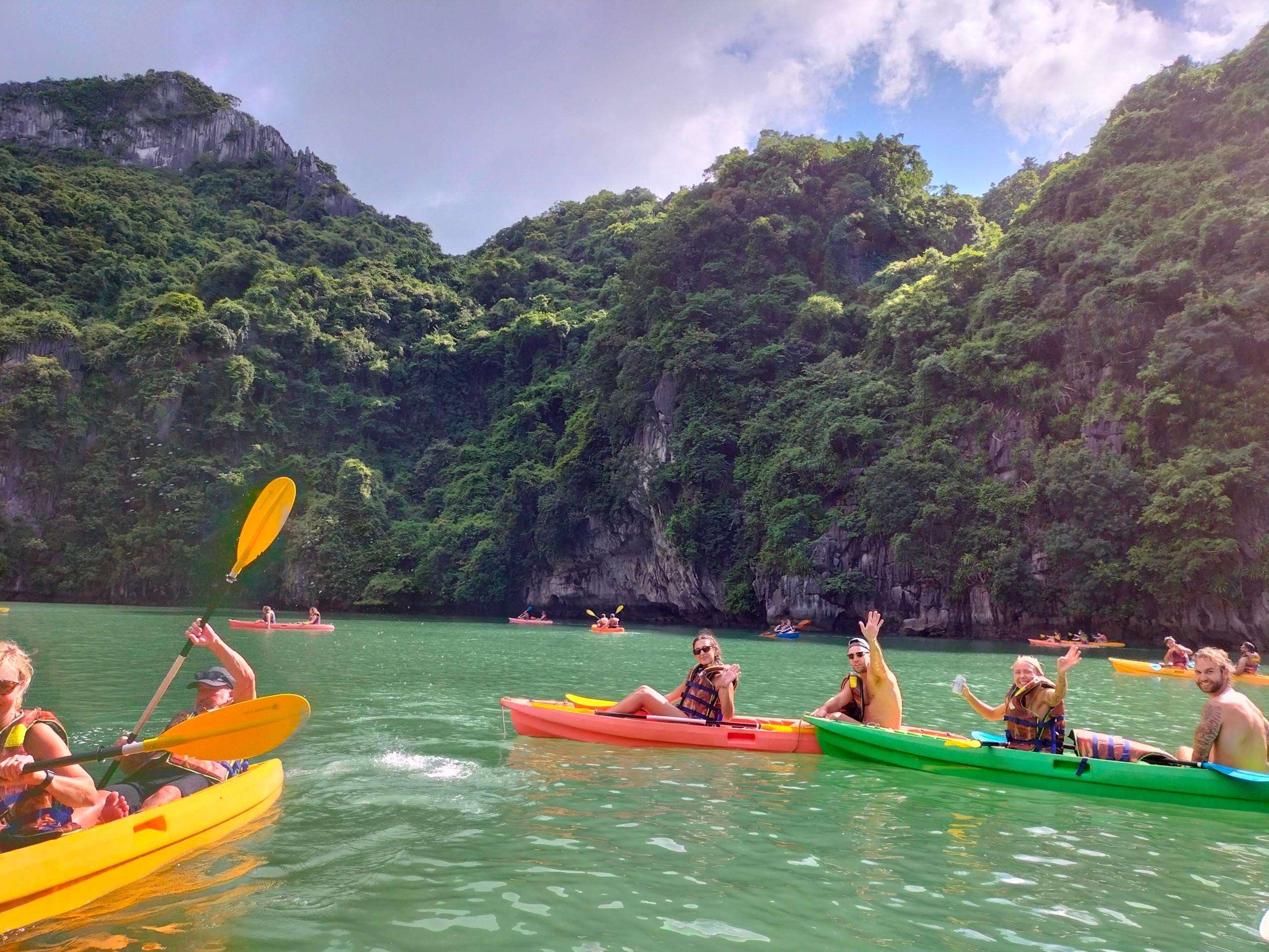 Ha Long Bay Full-Day Cruise from Hanoi: Caves, Kayaking & Sunset Party