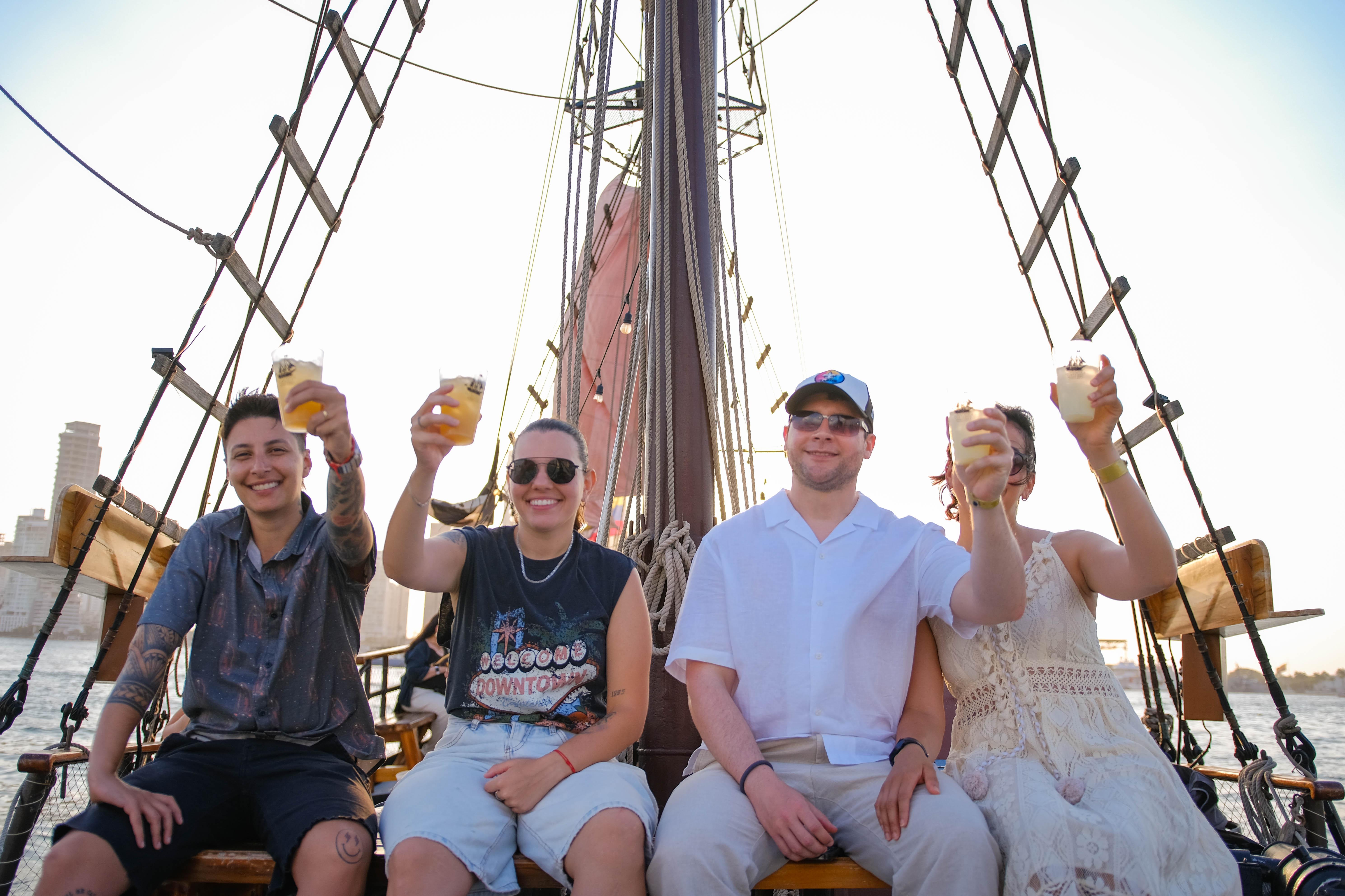 Cartagena Historic Walking Tour & Pirate Ship Sunset Cruise