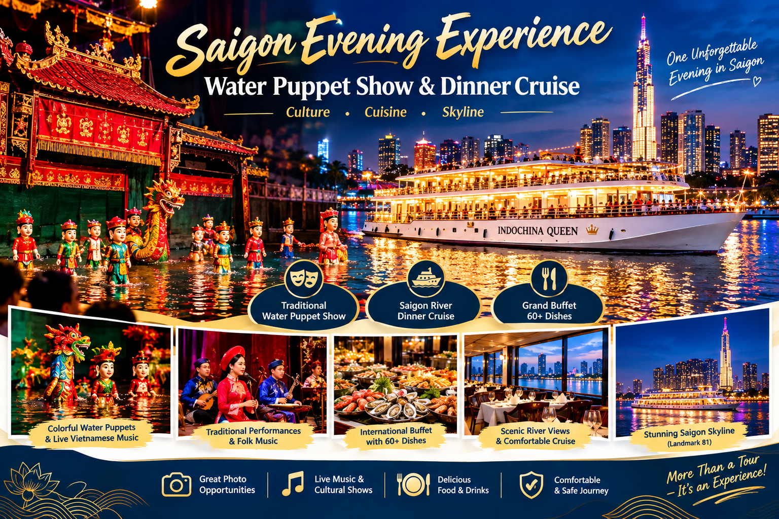Saigon Water Puppet Show & Dinner Cruise