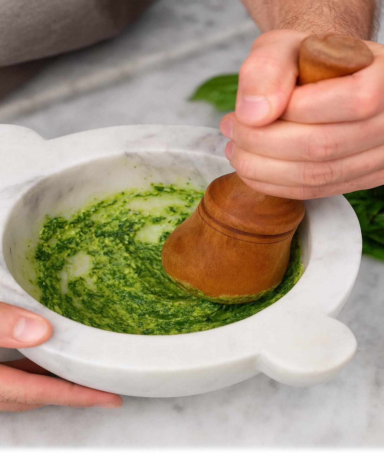 Pesto Workshop with Mortar & Pestle in La Spezia