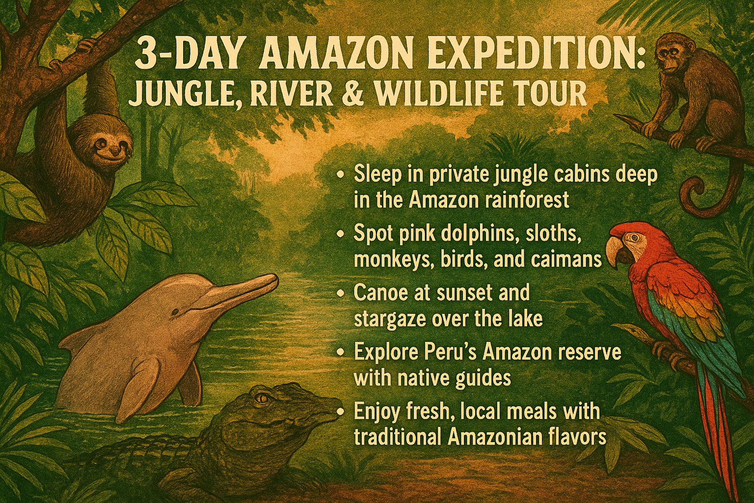 3-Day Amazon Expedition: Jungle, River & Wildlife