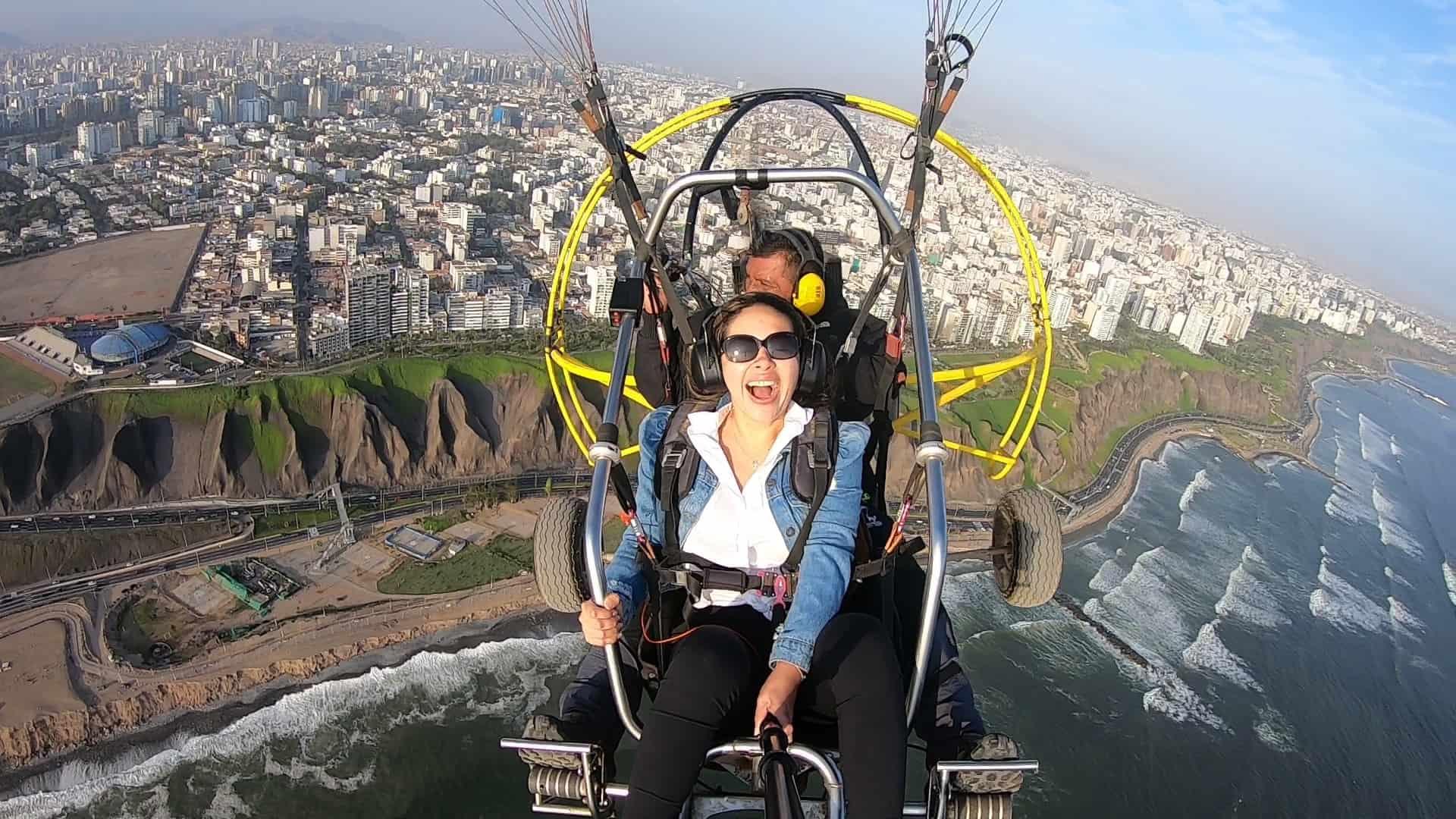 Paramotor Flight Over Lima's Pacific Coast