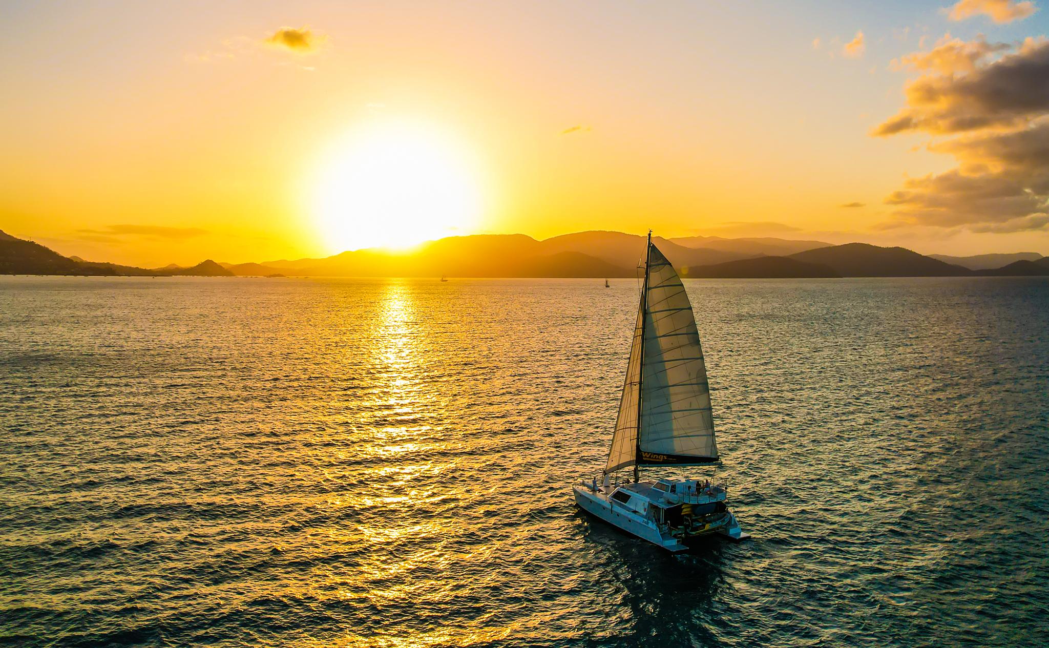 Airlie Beach BYO Sunset Catamaran Cruise aboard SV Wings III