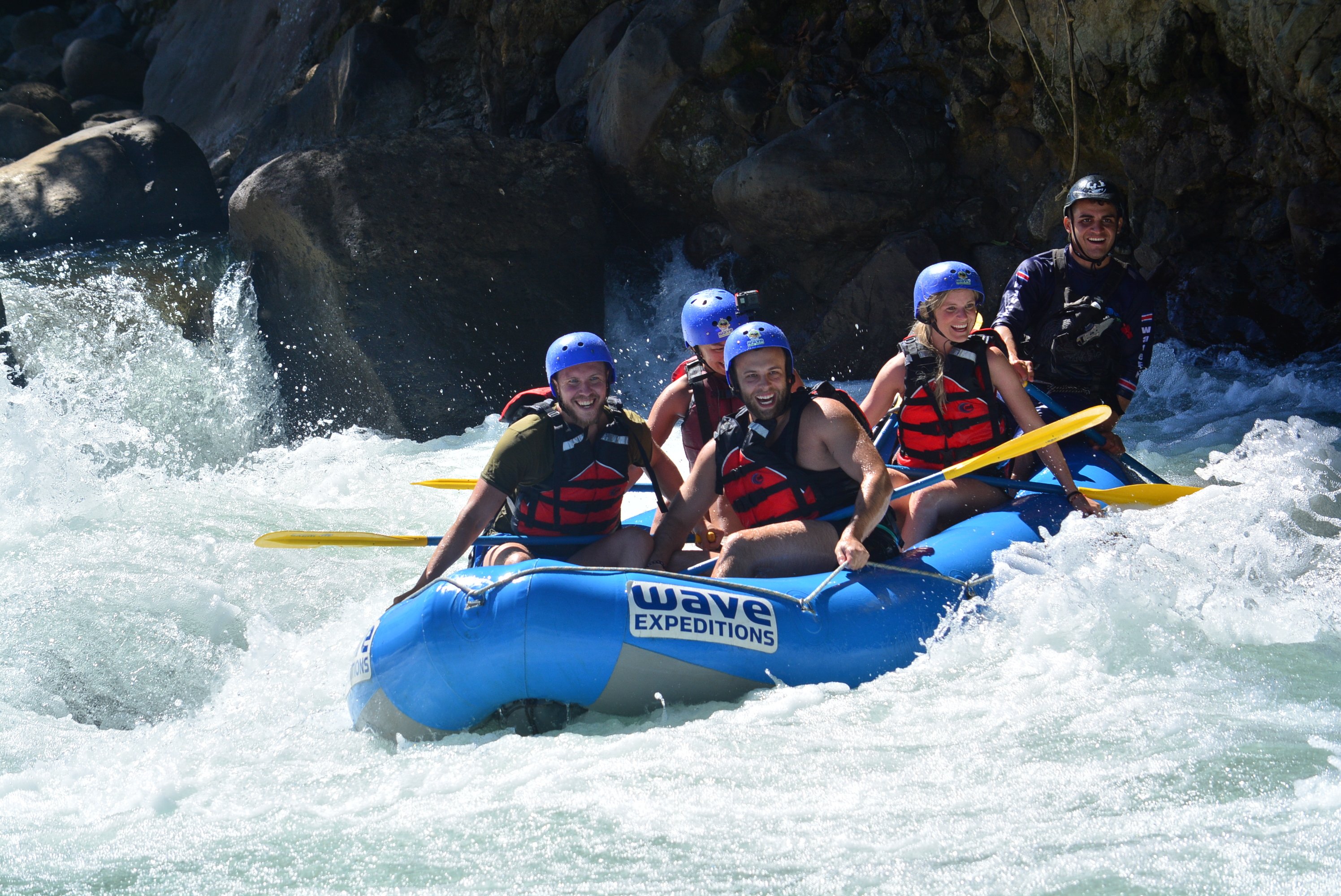 La Fortuna white water rafting on a Class 3-4 river near Arenal Volcano, Costa Rica