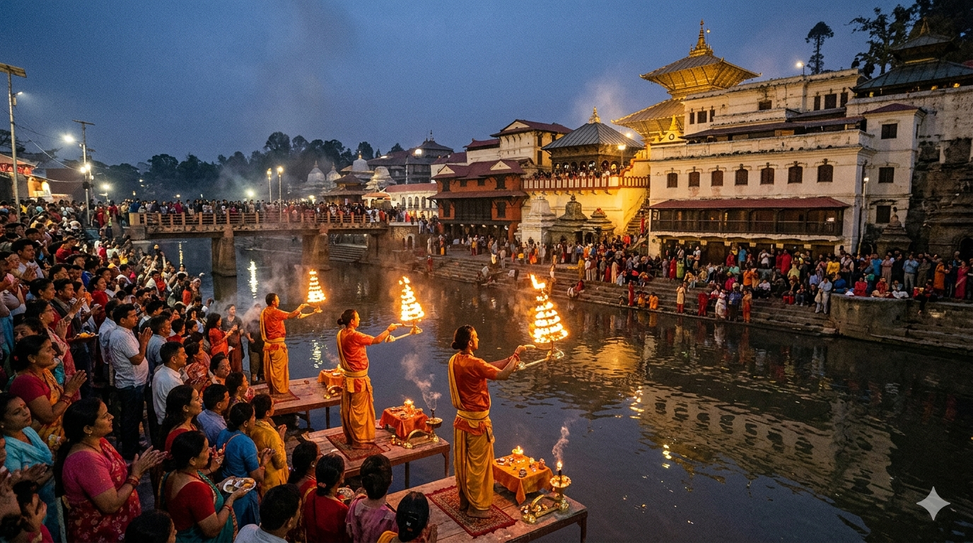 Kathmandu: Pashupatinath Temple Sunset Aarati Ritual