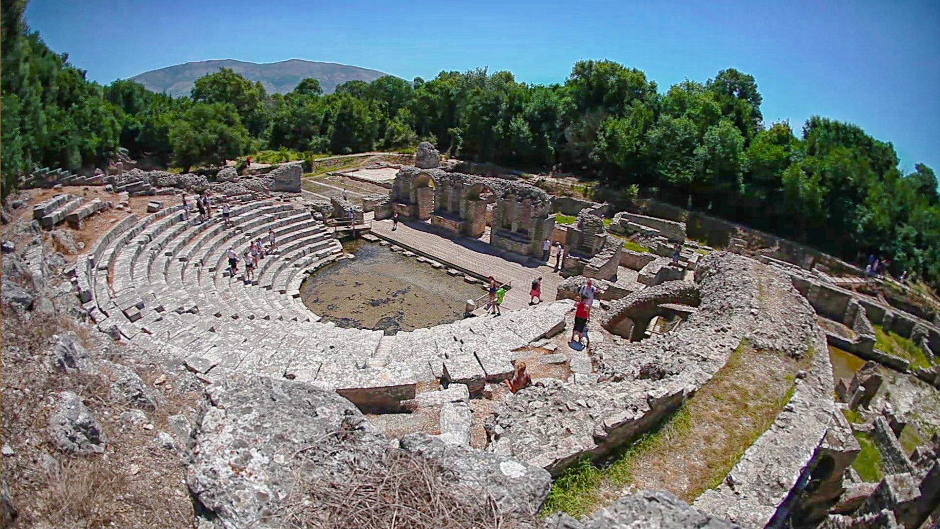 Albanian Coast & Butrint Archaeological Site from Corfu