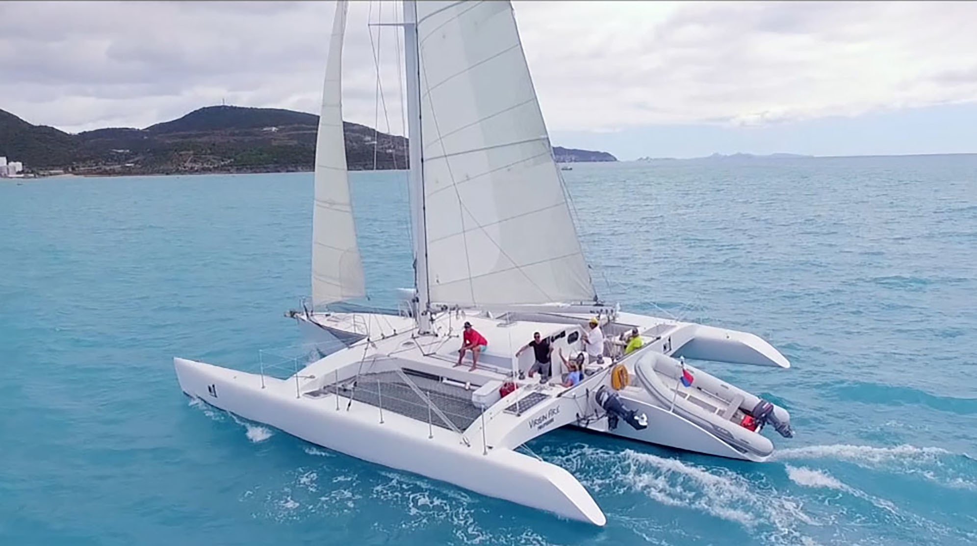 Sunset Trimaran Sail Along St. Maarten's Coast