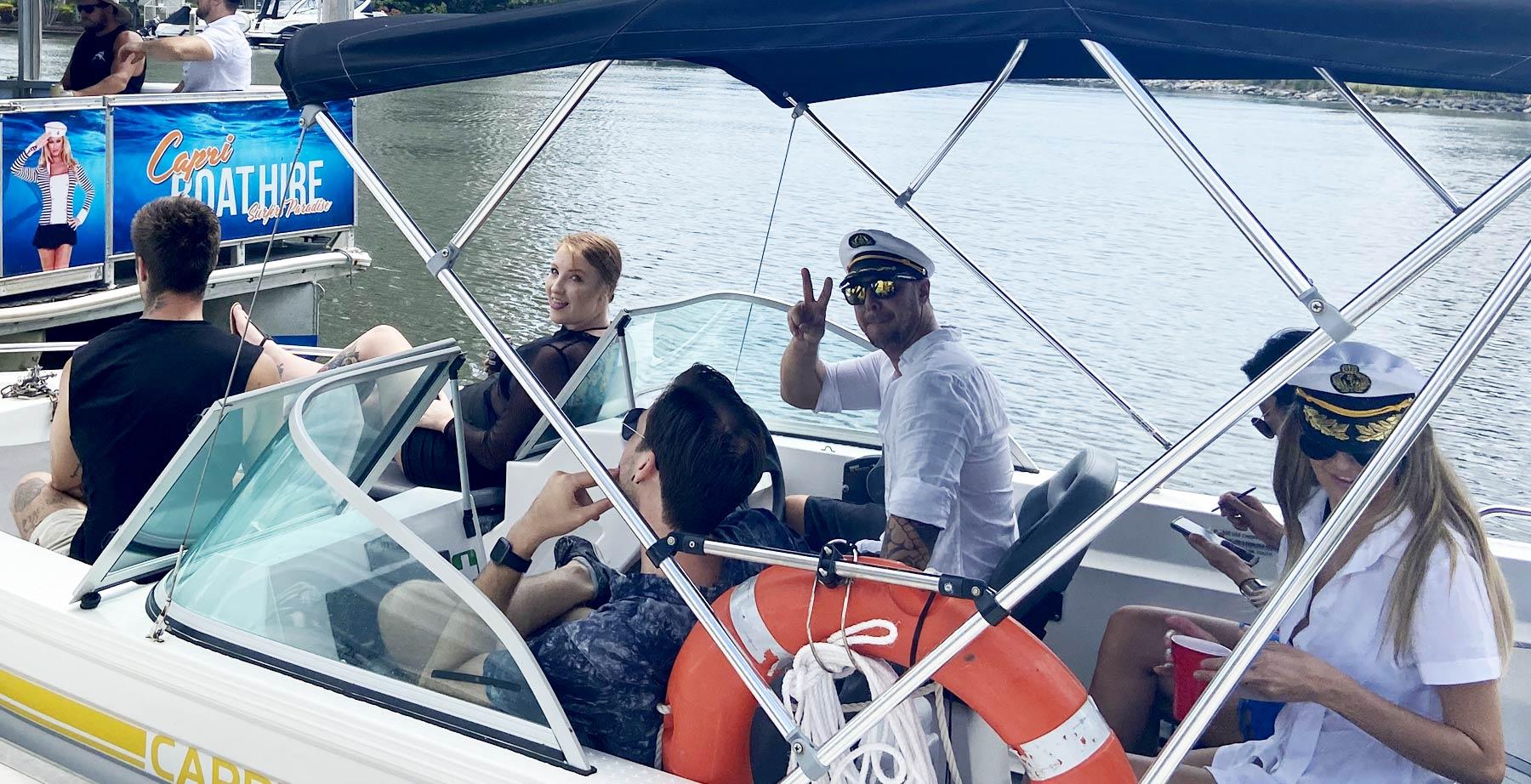 Self-Drive 8-Person Bow Rider Boat Rental on Gold Coast