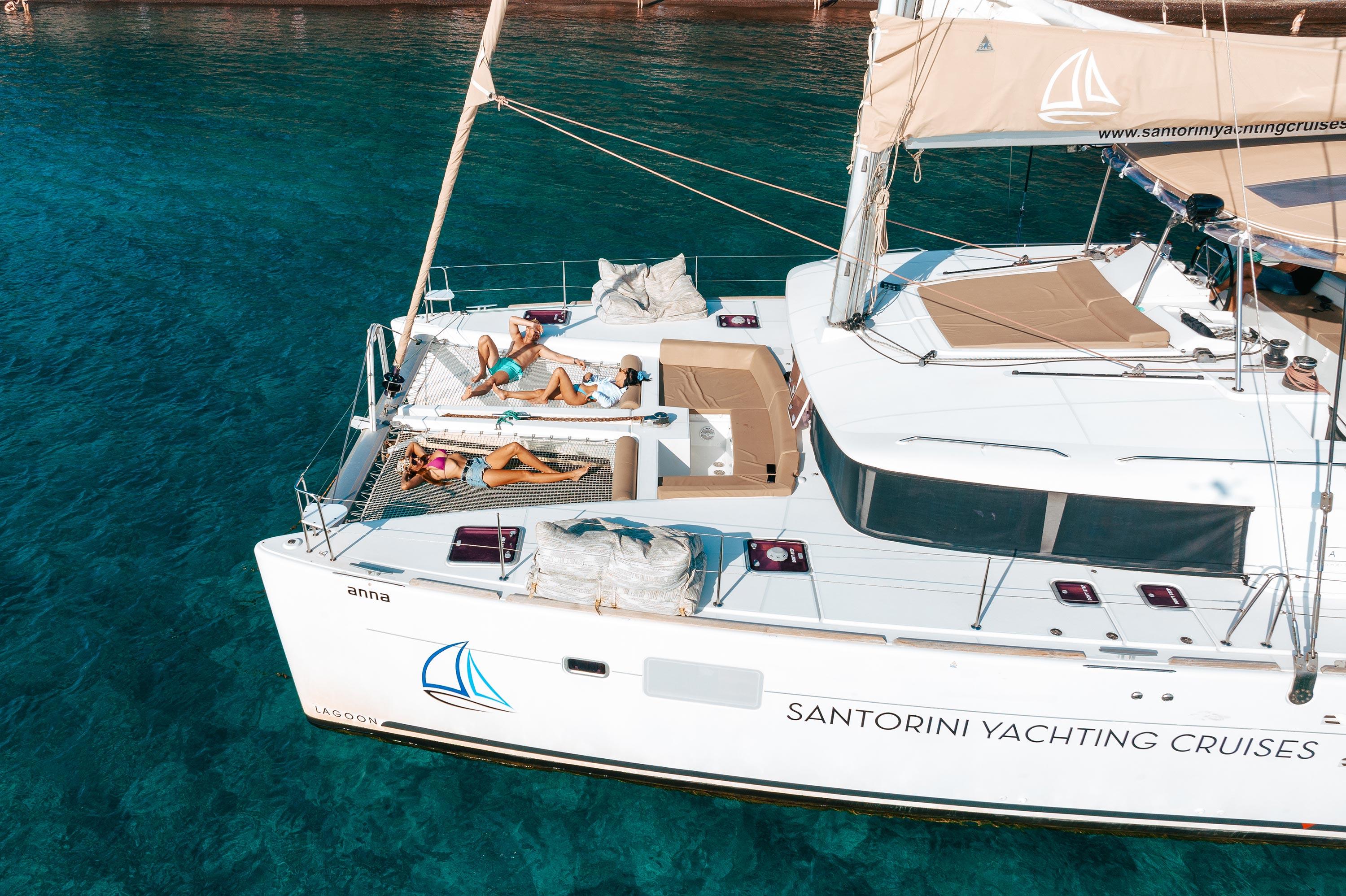 Santorini Catamaran Sailing with Volcanic Springs & BBQ