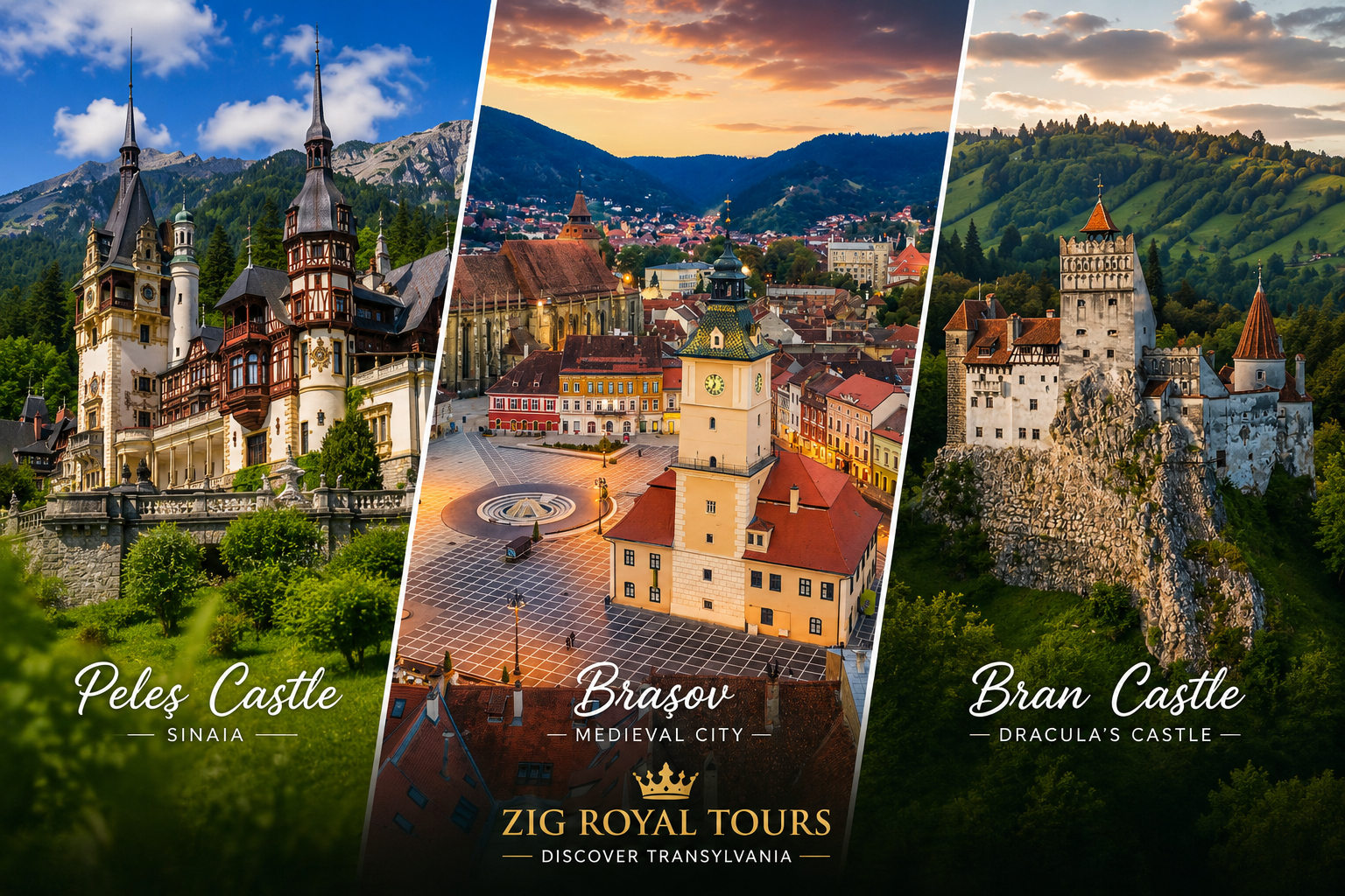 Peles Castle, Bran Castle & Brasov Day Trip from Bucharest