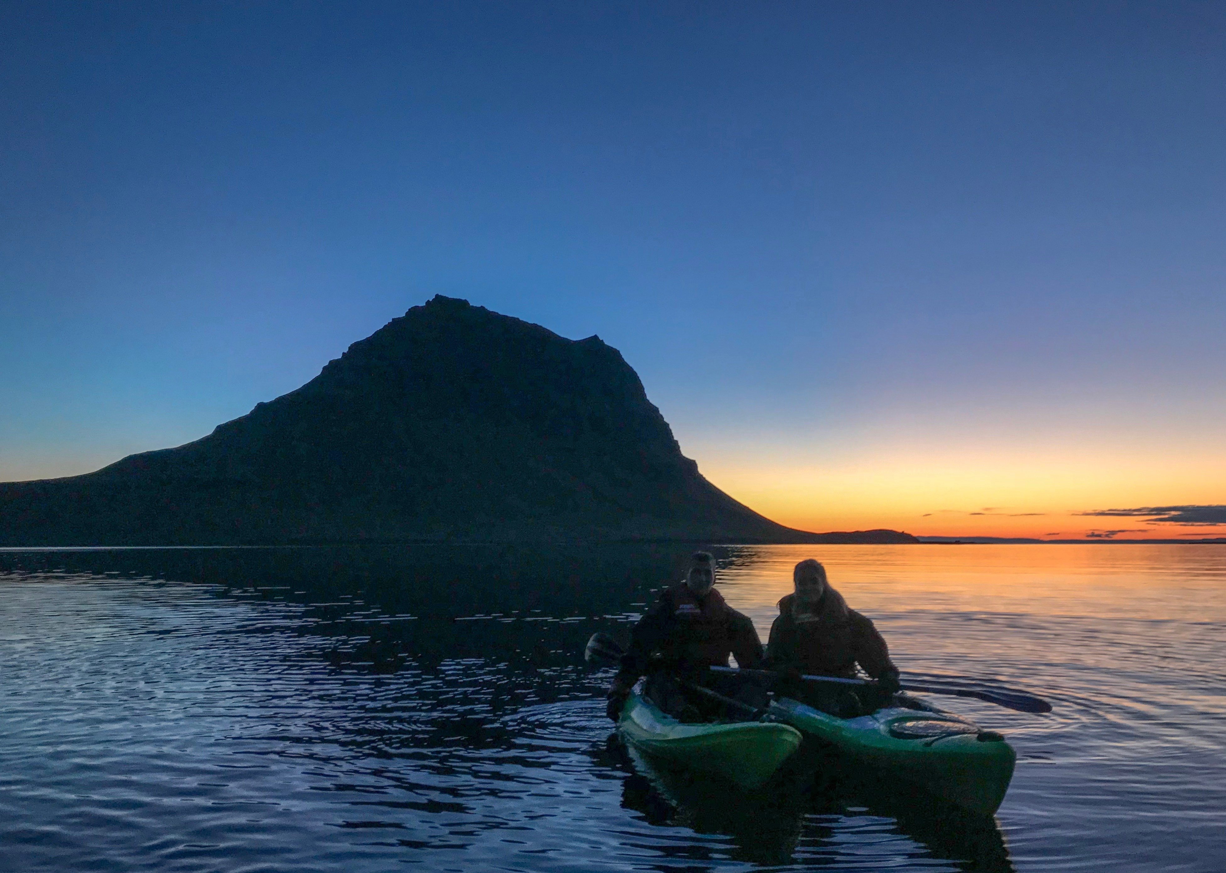 Midnight Sun Kayaking at Mount Kirkjufell