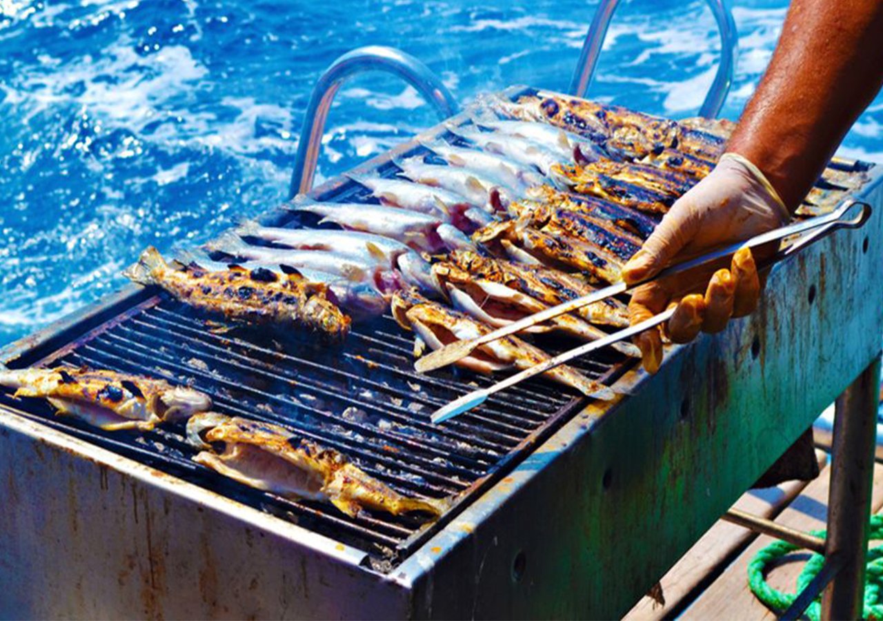 Agadir Coastal Boat Cruise with Fishing and BBQ Lunch
