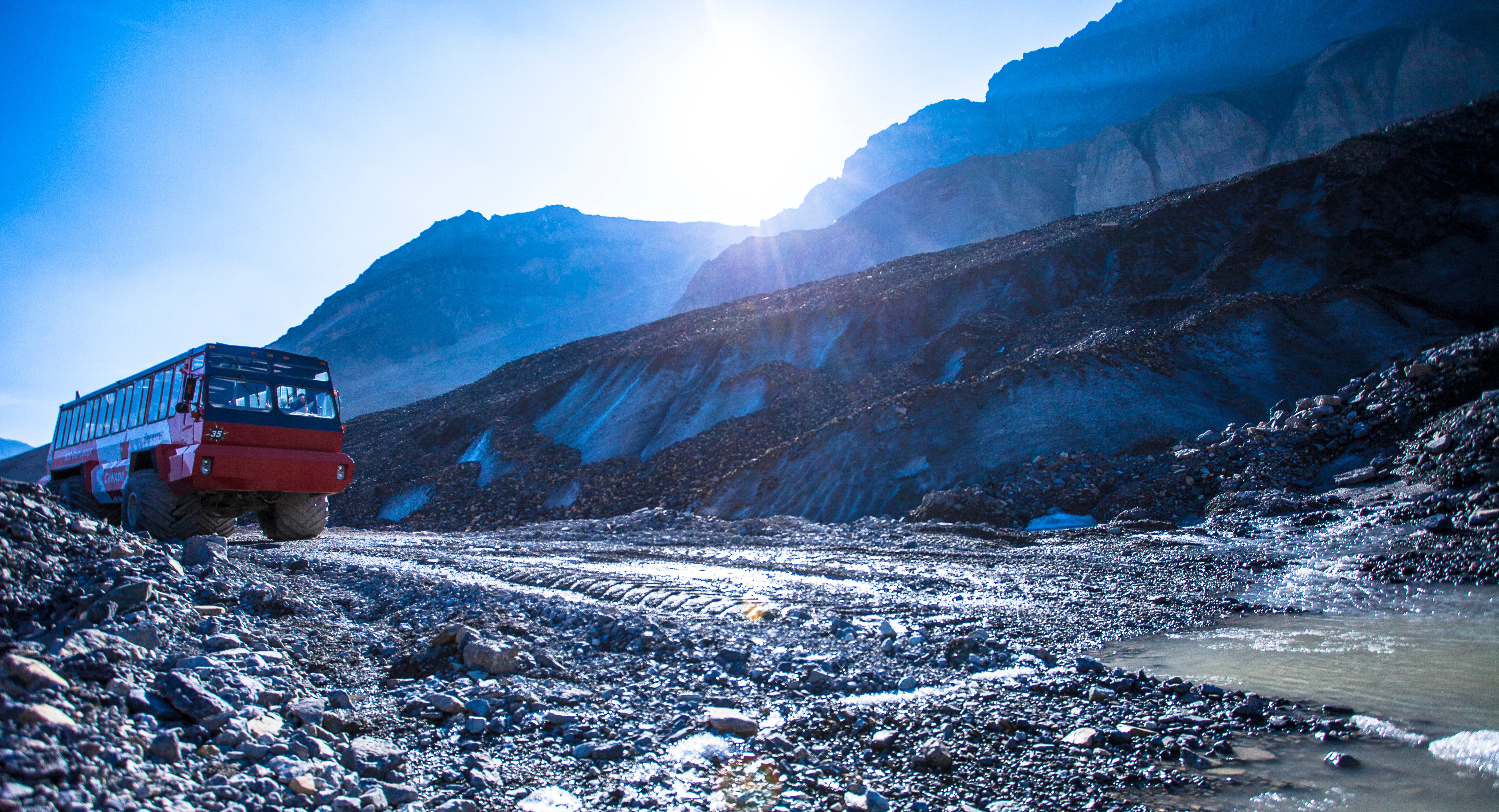 Sweeping mountain and glacier views from the Columbia Icefield on the Icefields Parkway, Alberta