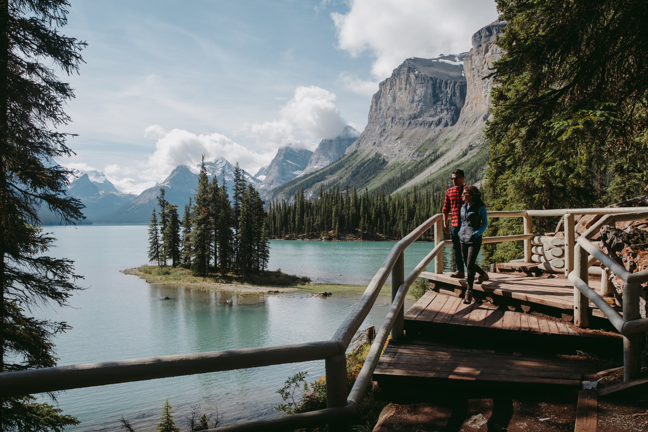 Spirit Island viewpoint on the Maligne Lake boat tour, Jasper National Park, Alberta Canada