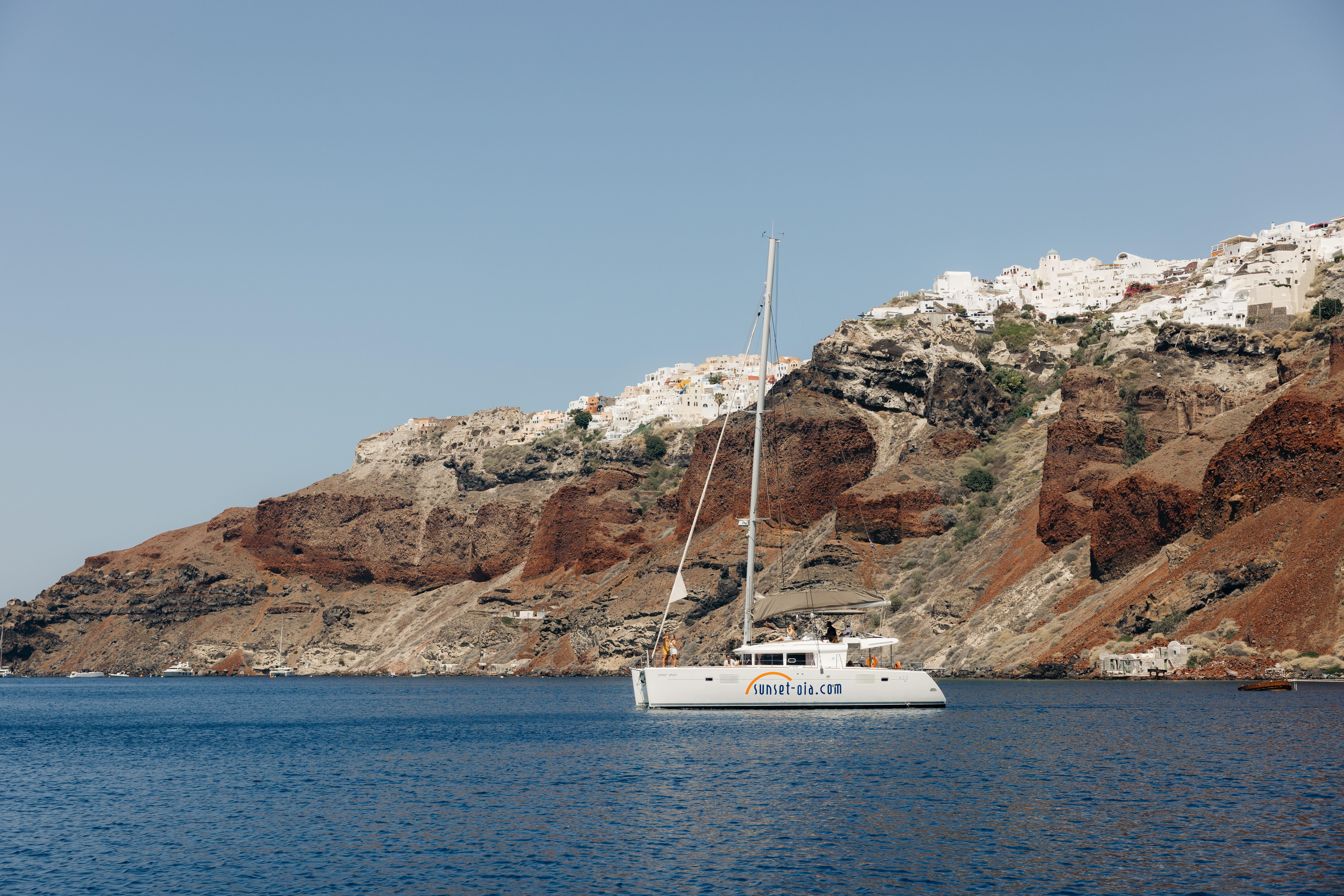 Santorini Catamaran Cruise with BBQ & Unlimited Drinks
