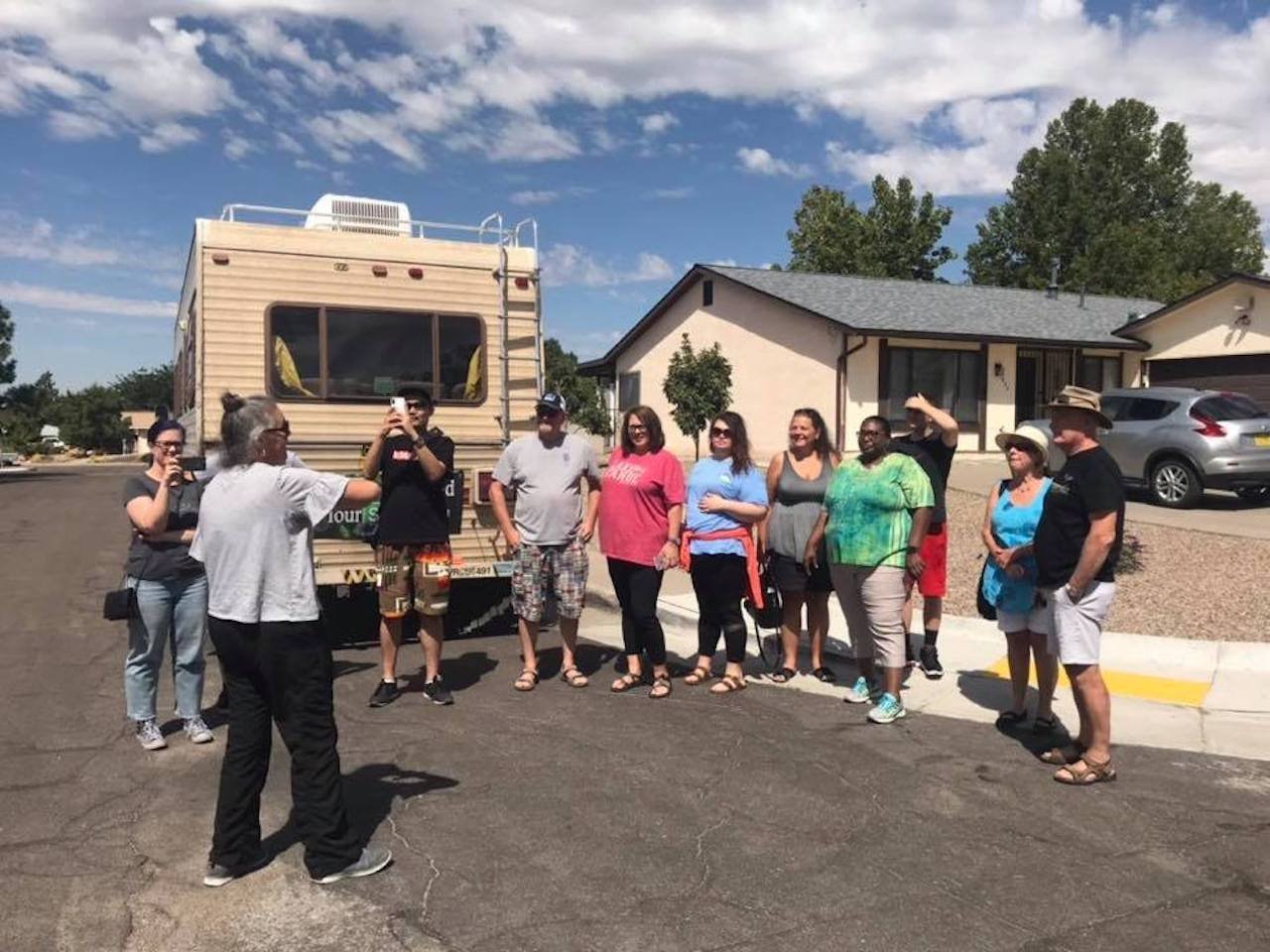 Breaking Bad tour group at an Albuquerque filming location