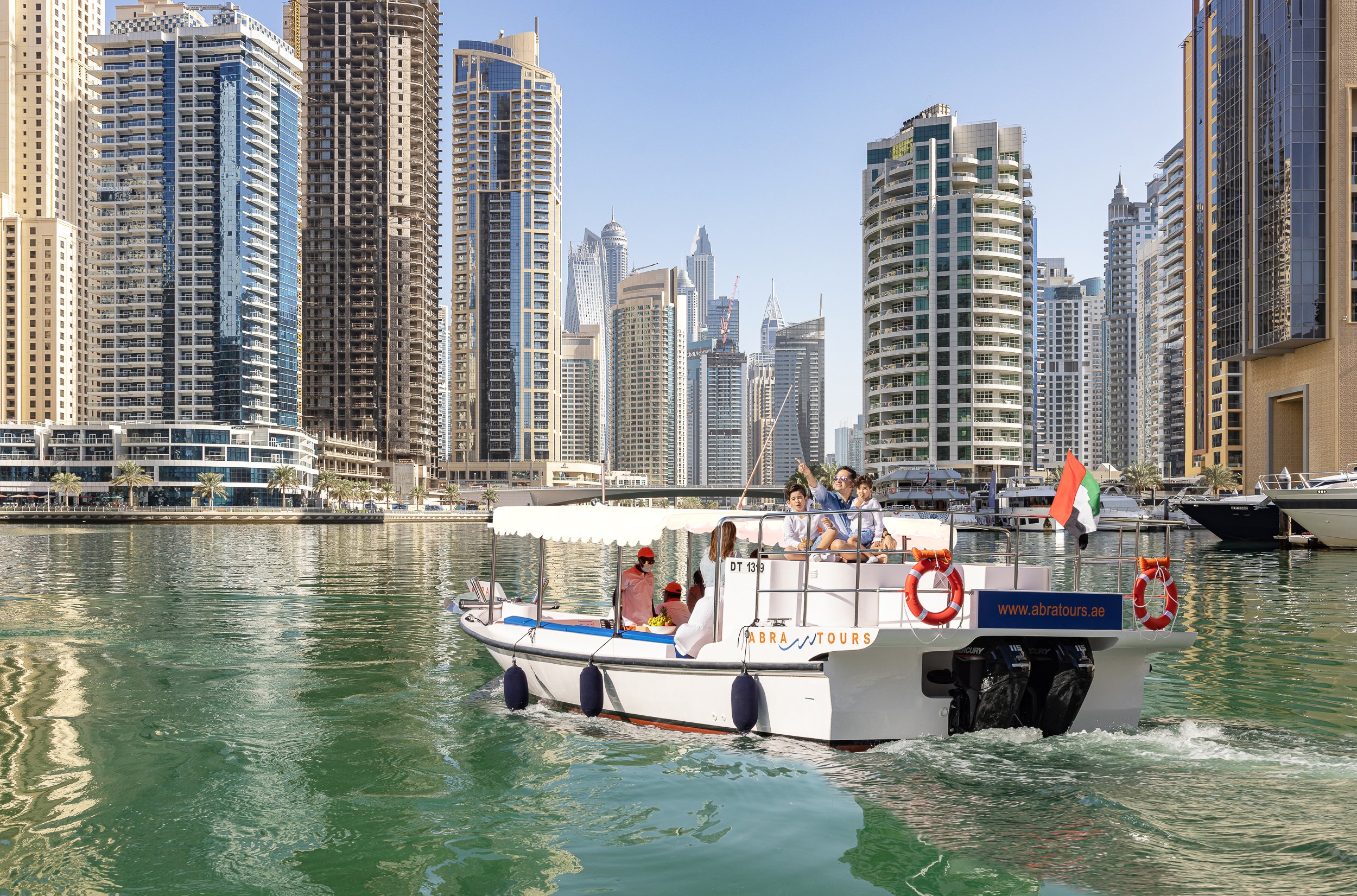 Dubai Marina Abra Boat Cruise with Views of Ain Dubai & JBR