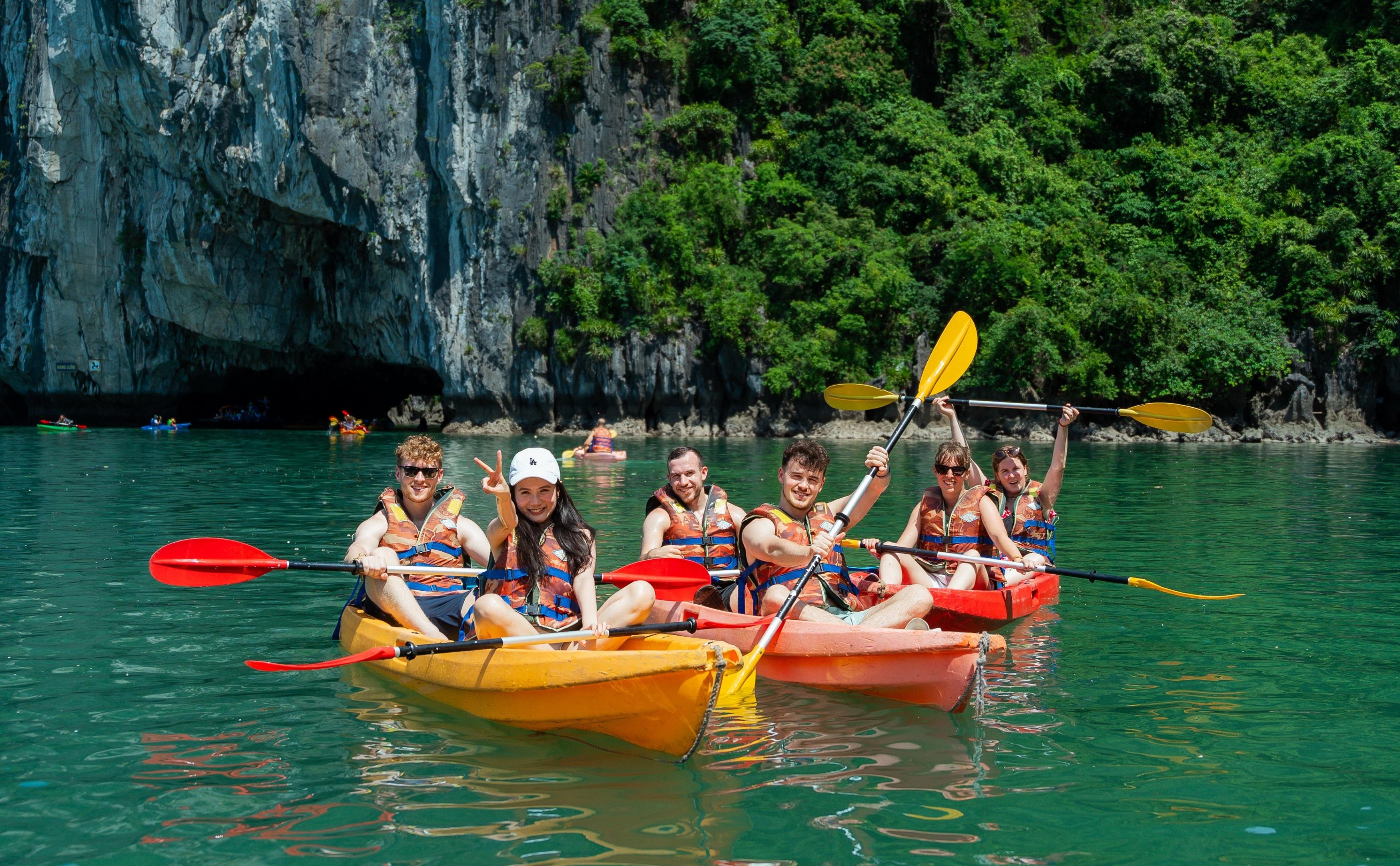 Ha Long Bay Full-Day Cruise from Hanoi: Caves, Kayaking & Sunset Party