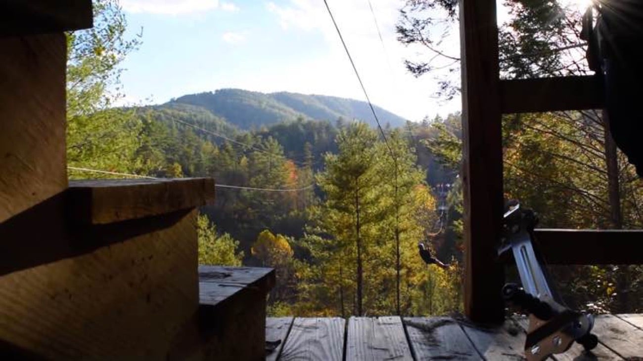 Tractor-pulled wagon ride up the mountain on a Pigeon Forge zipline tour