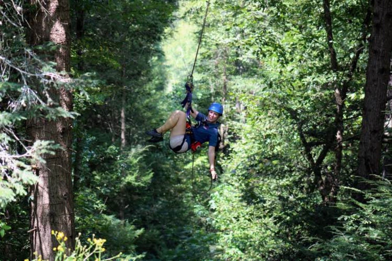 Smoky Mountain waterfall zipline adventure near Pigeon Forge