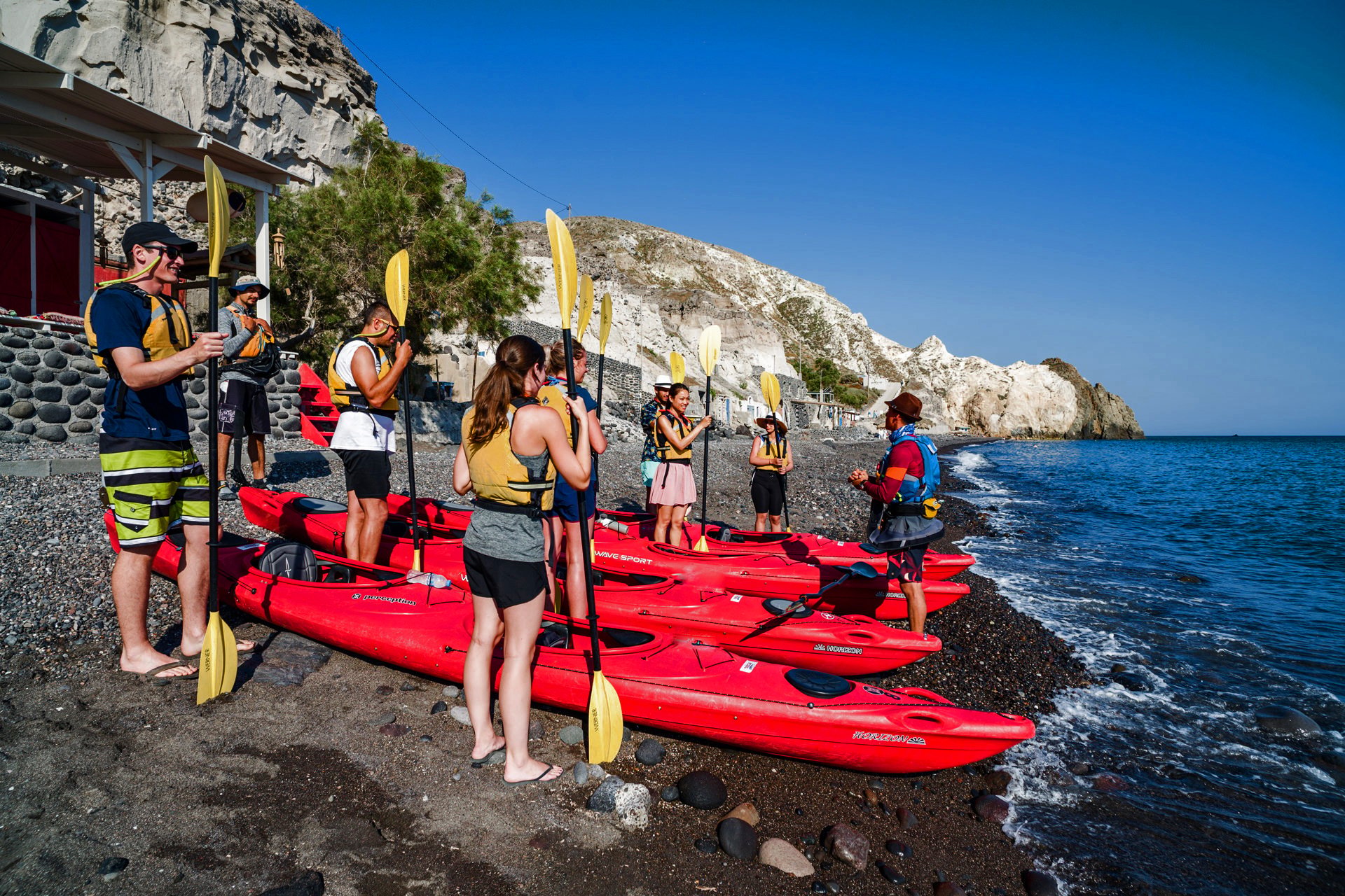 Santorini: Sea Kayaking with Light Lunch