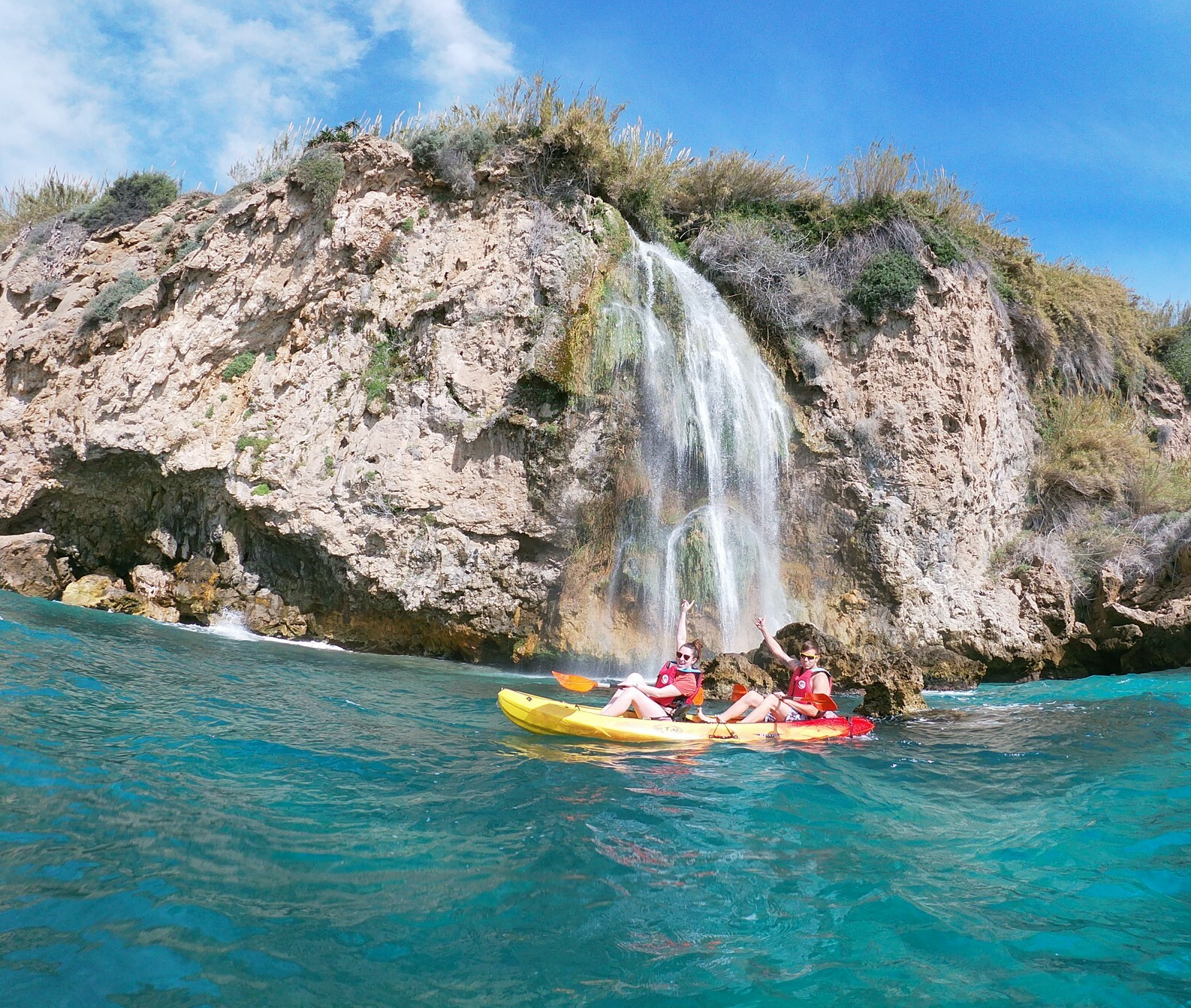 Nerja Cliffs and Maro Waterfall Guided Kayak Tour