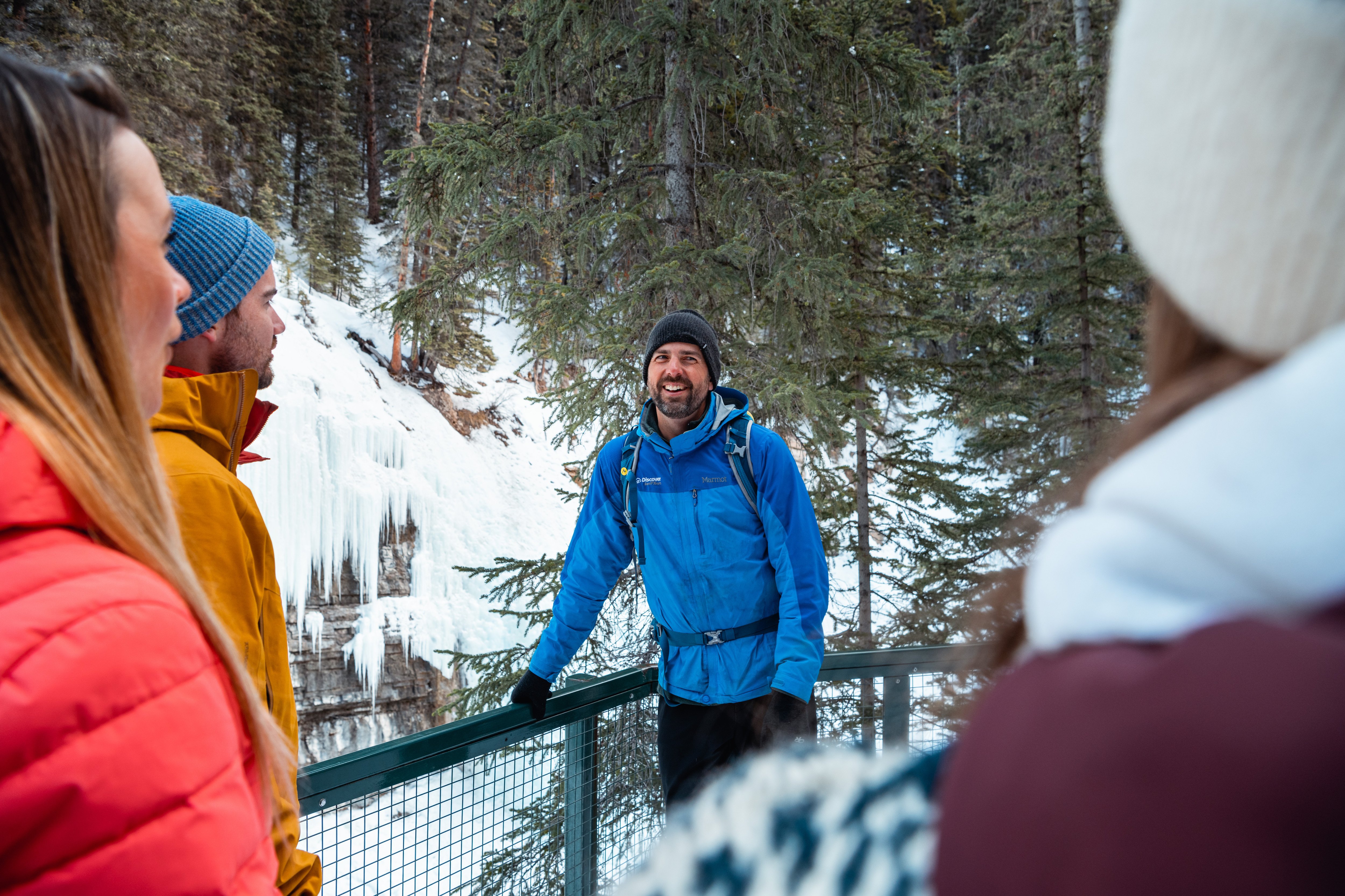 Johnston Canyon icewalk — frozen Upper Falls and steel catwalks, Banff National Park (3)