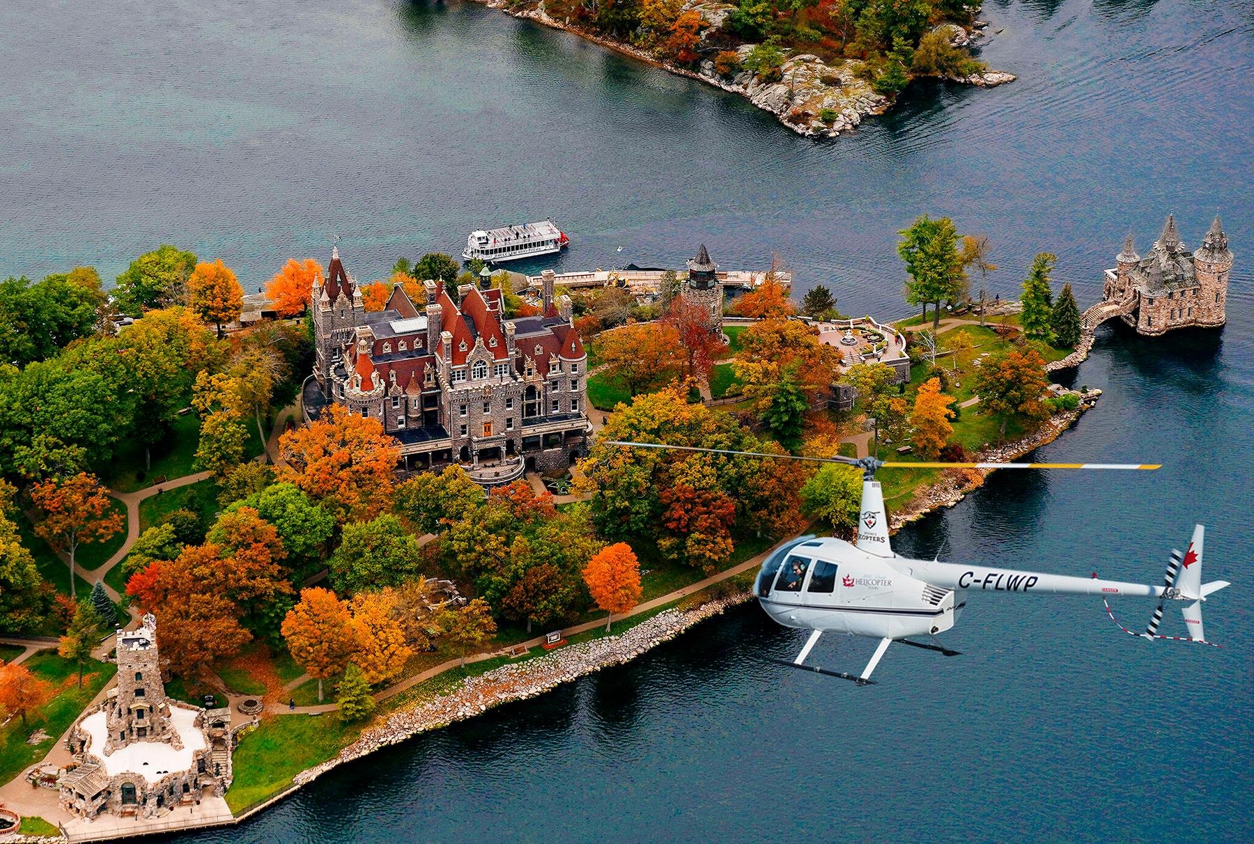 1000 Islands helicopter tour — aerial view of the St. Lawrence River — image 1