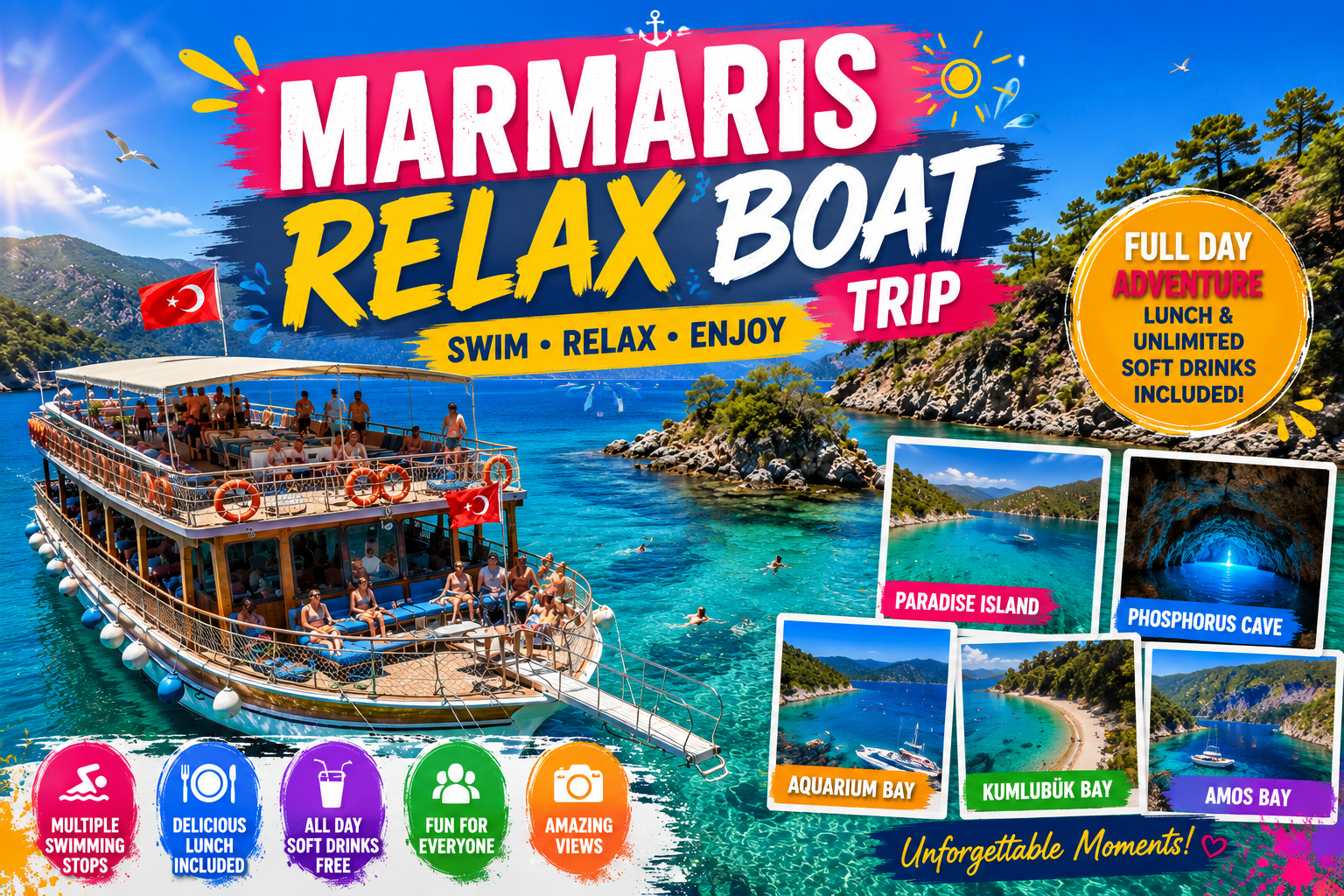Marmaris Coastal Boat Tour with Lunch