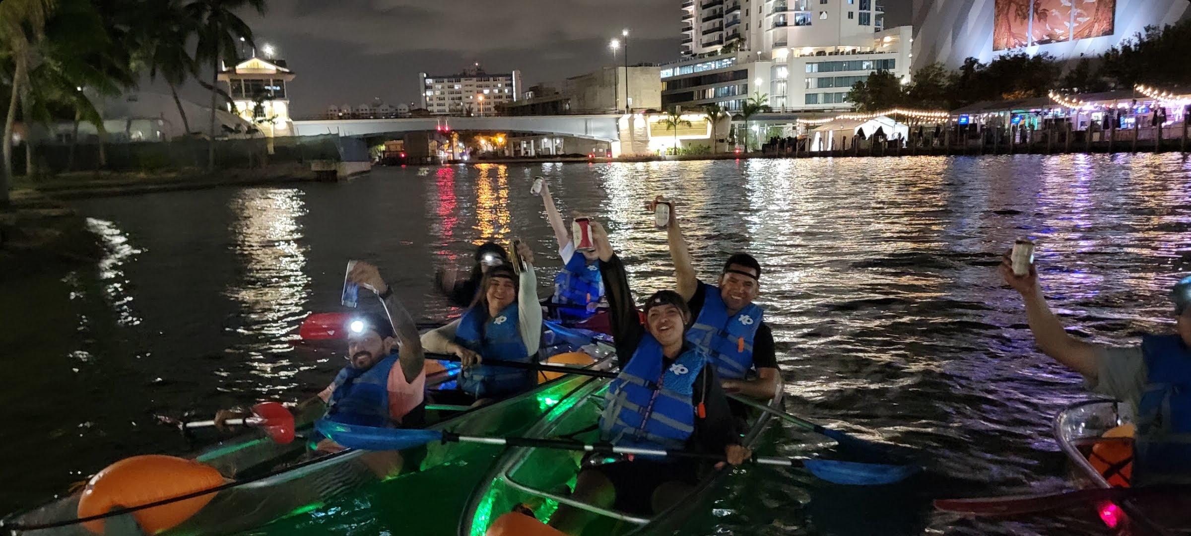 Miami Night Kayak Adventure with LED Lighting