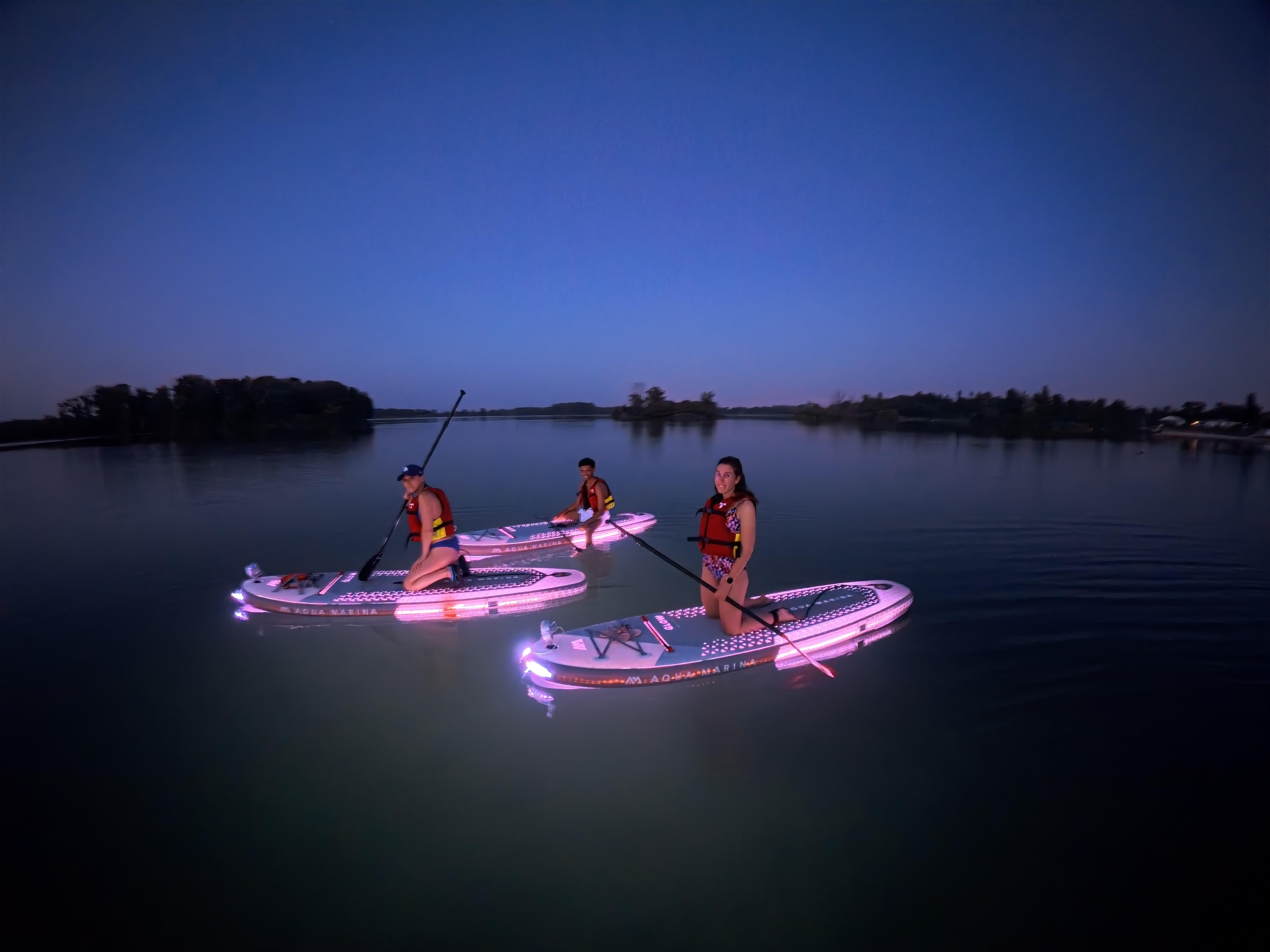 Illuminated Paddleboard Aperitif at Sunset