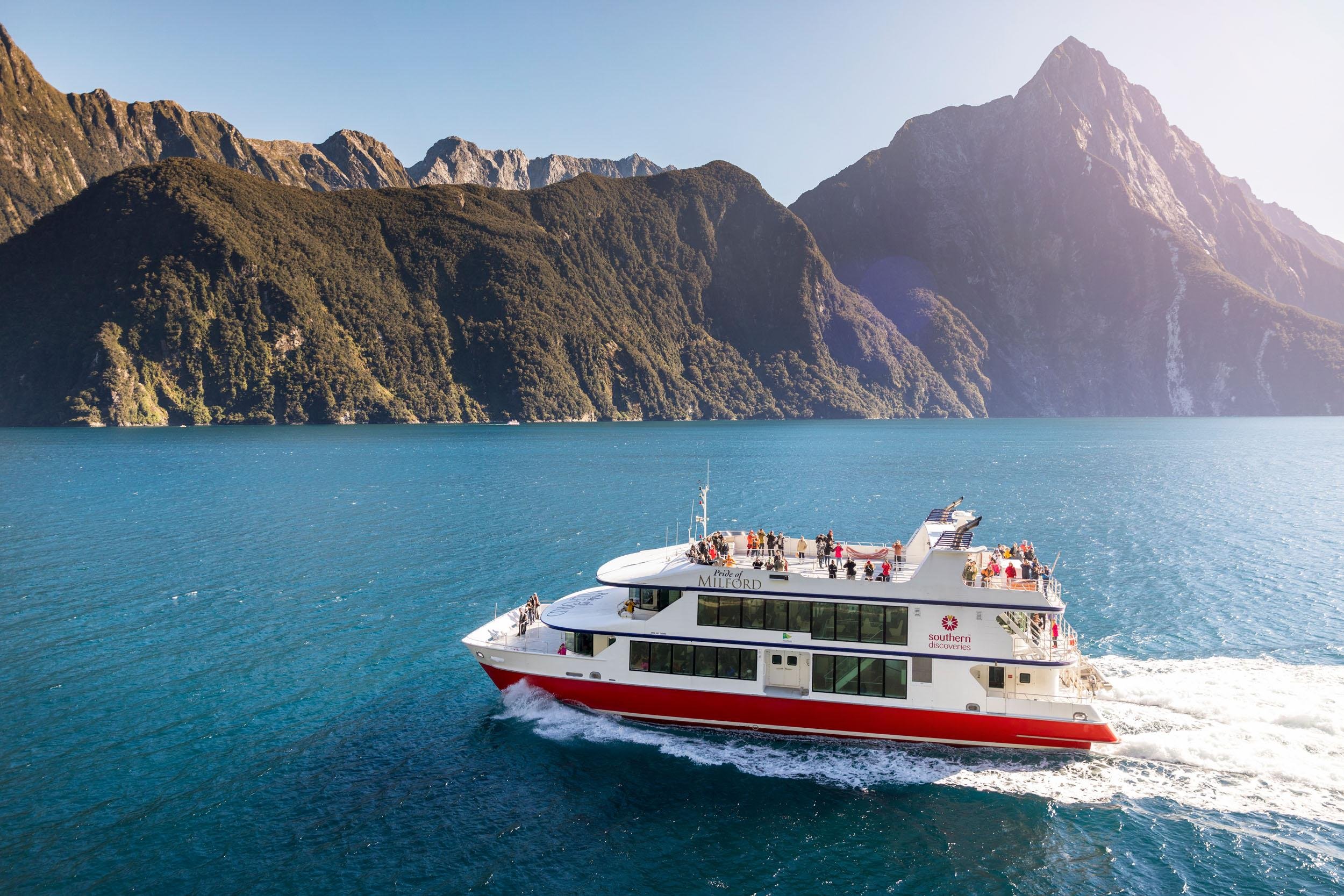 From Te Anau: Milford Sound Cruise & Track Walk by Coach
