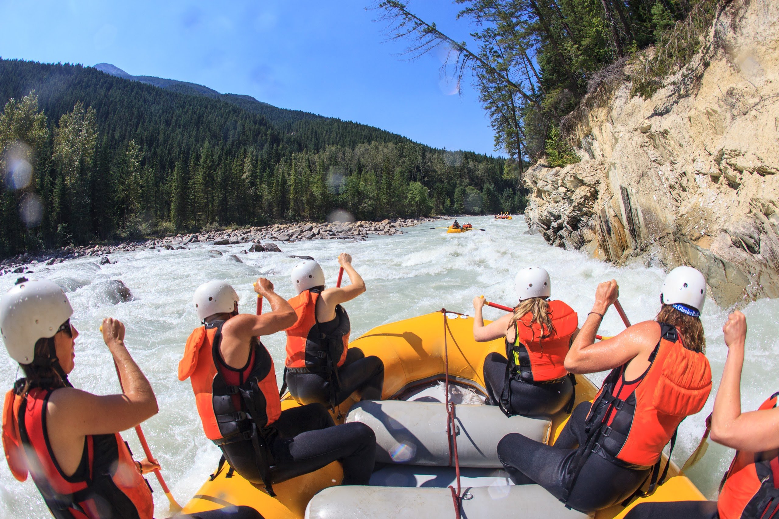 Kicking Horse River whitewater raft experience with BBQ