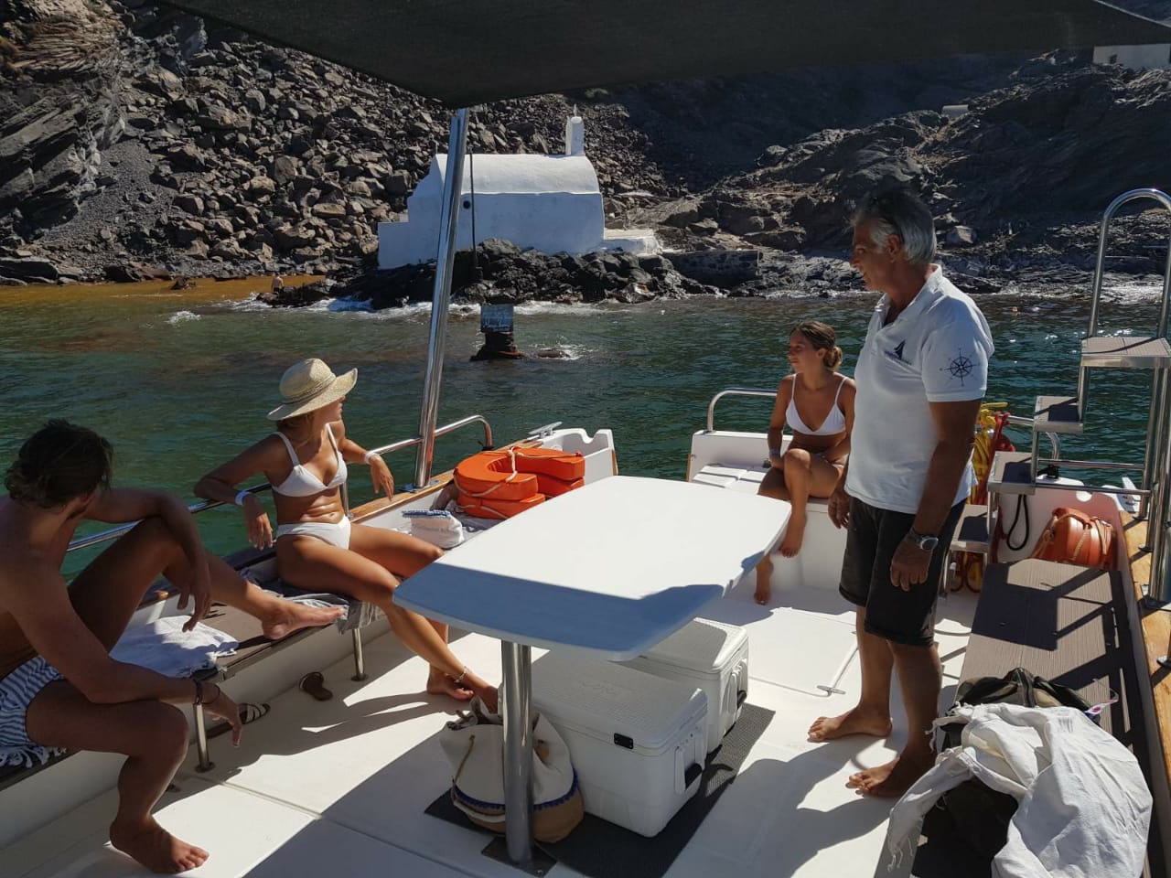 Santorini Private Motorboat Cruise & Volcano Hike